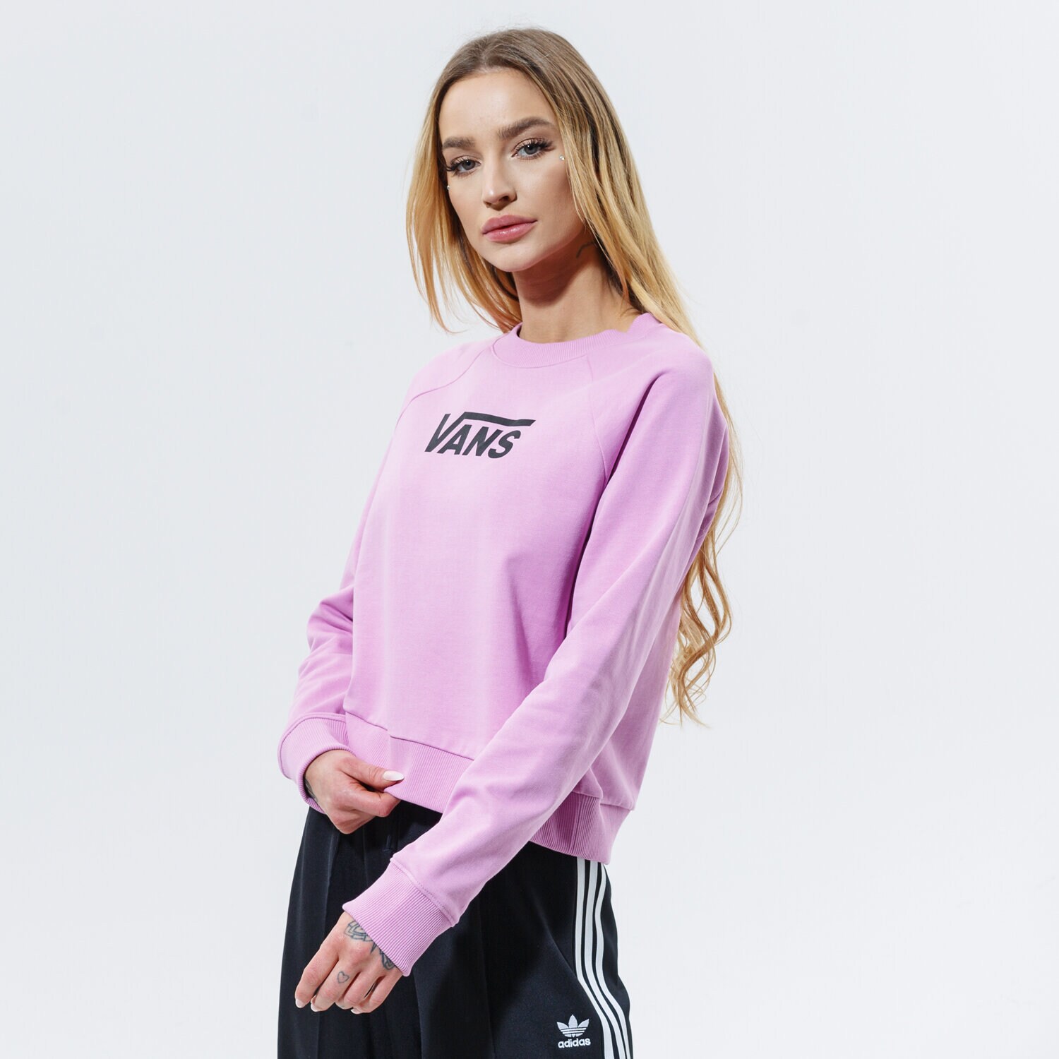 Bluza damska VANS BLUZA WM FLYING V FT BOXY CREW ORCHID VN0A47TH0FS1 RÓŻOWY