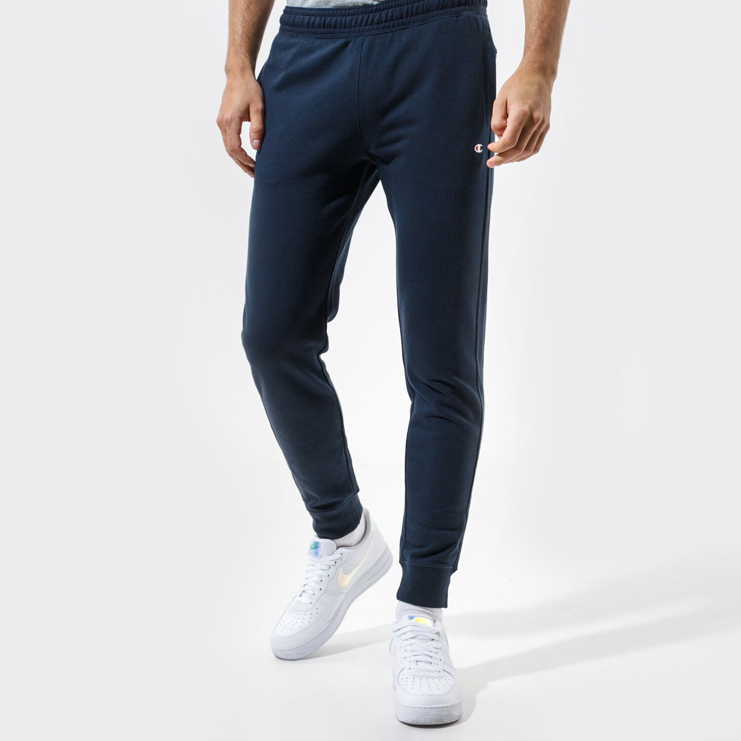 Spodnie sportowe męskie CHAMPION SPODNIE RIB CUFF PANTS 216013BS501 GRANATOWY
