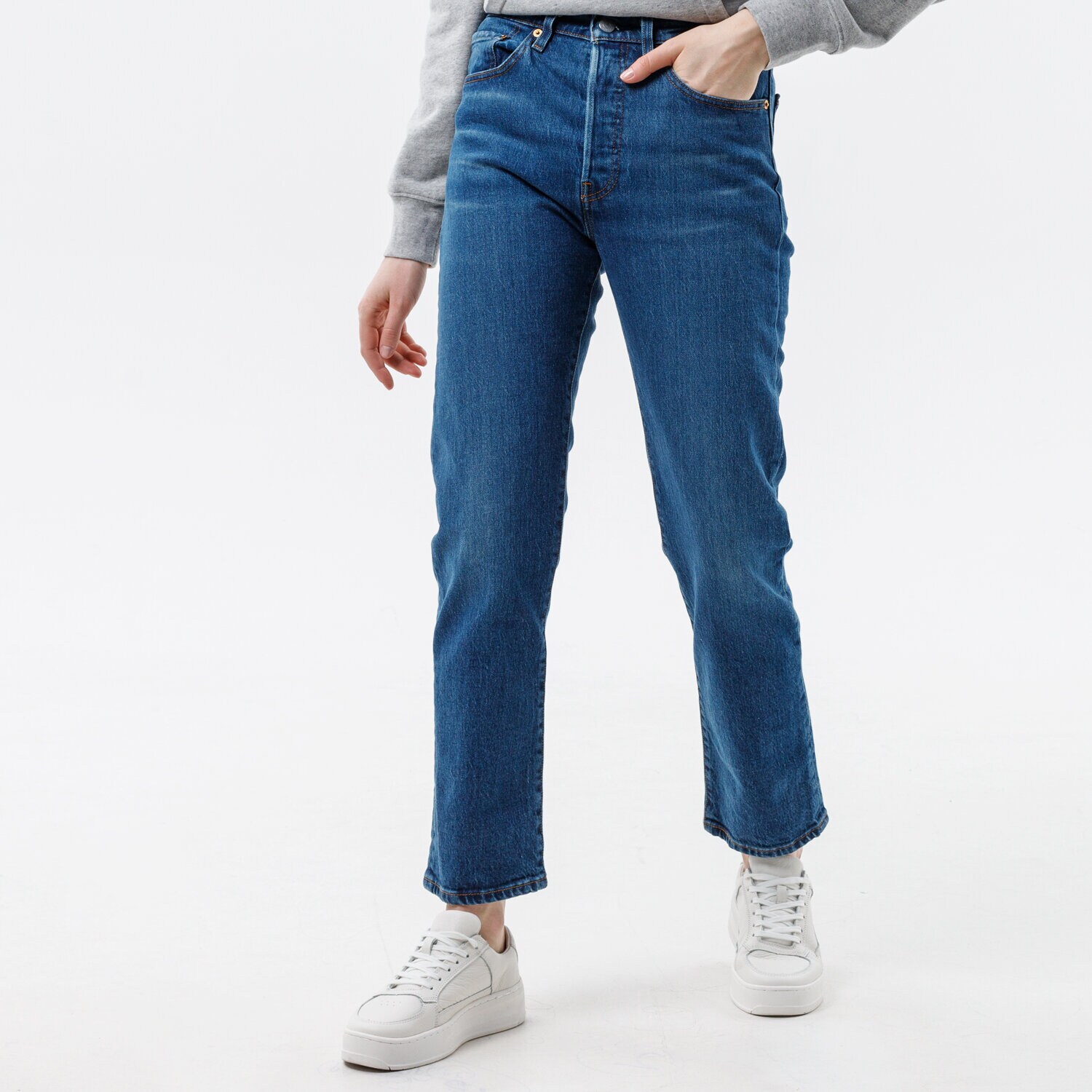 Spodnie sportowe damskie LEVI'S SPODNIE 501 CROP 36200-0157 NIEBIESKI