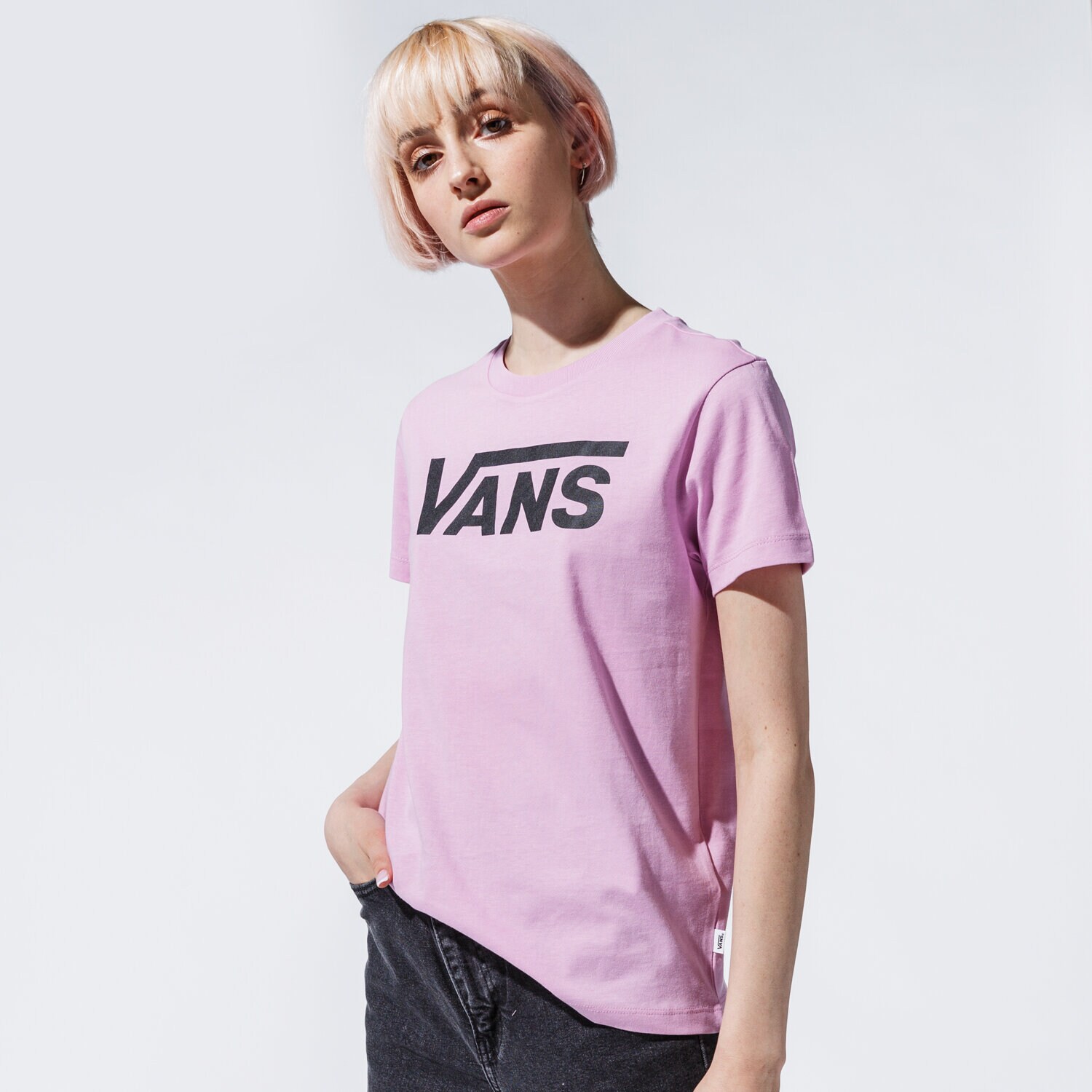 Koszulka, t-shirt damski VANS T-SHIRT WM FLYING V CREW TEE ORCHID VN0A3UP40FS1 RÓŻOWY