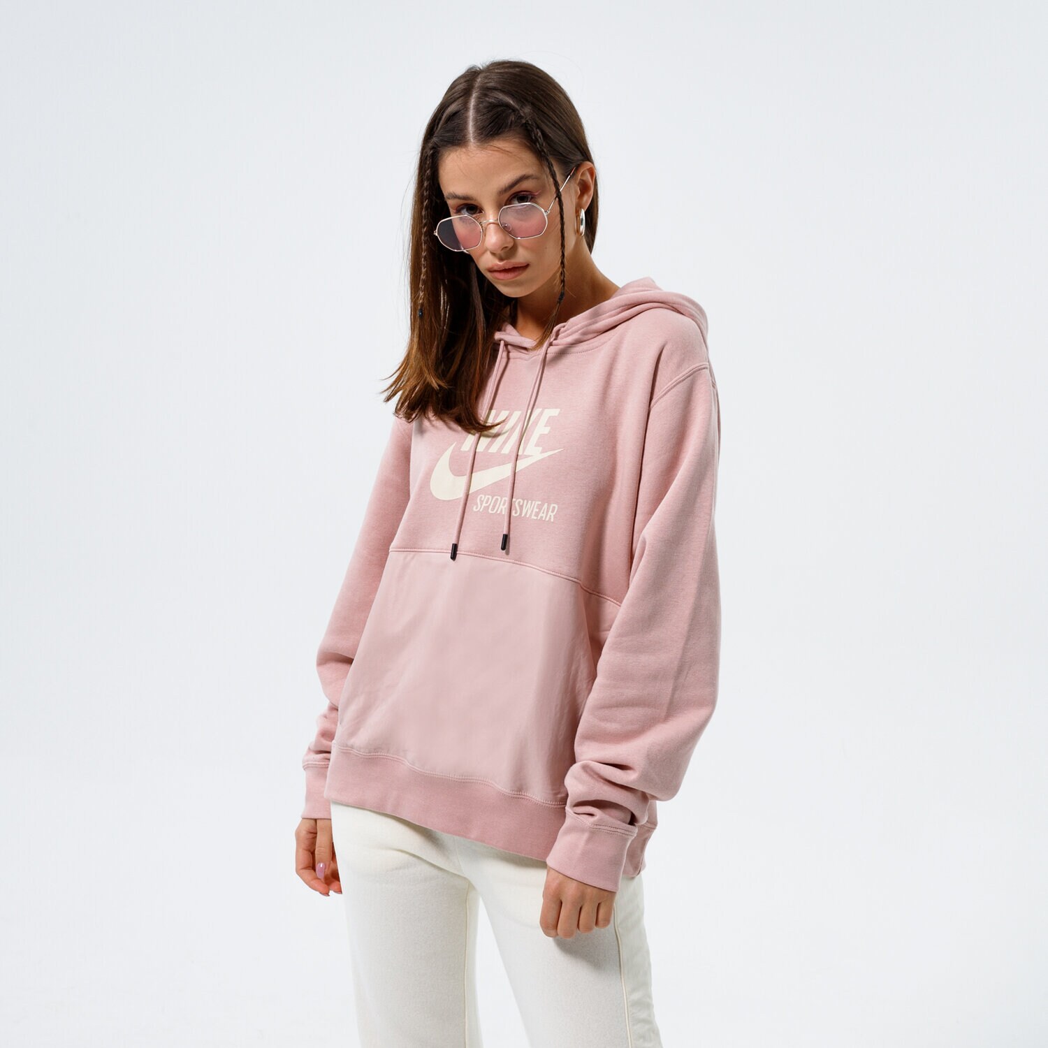 Bluza damska NIKE BLUZA Z KAPTUREM W NSW FLC HOODIE HTG DD5673-601 RÓŻOWY