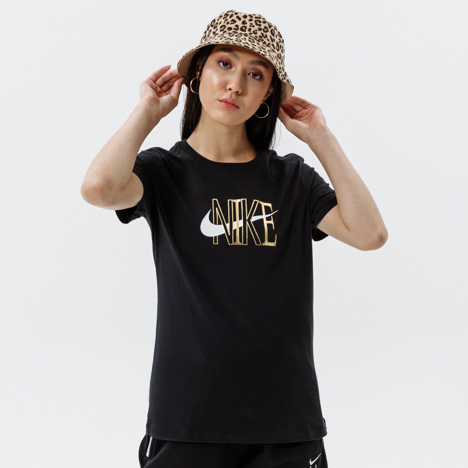 Koszulka, t-shirt damski NIKE T-SHIRT W NSW TEE SHINE DM2809-010 CZARNY