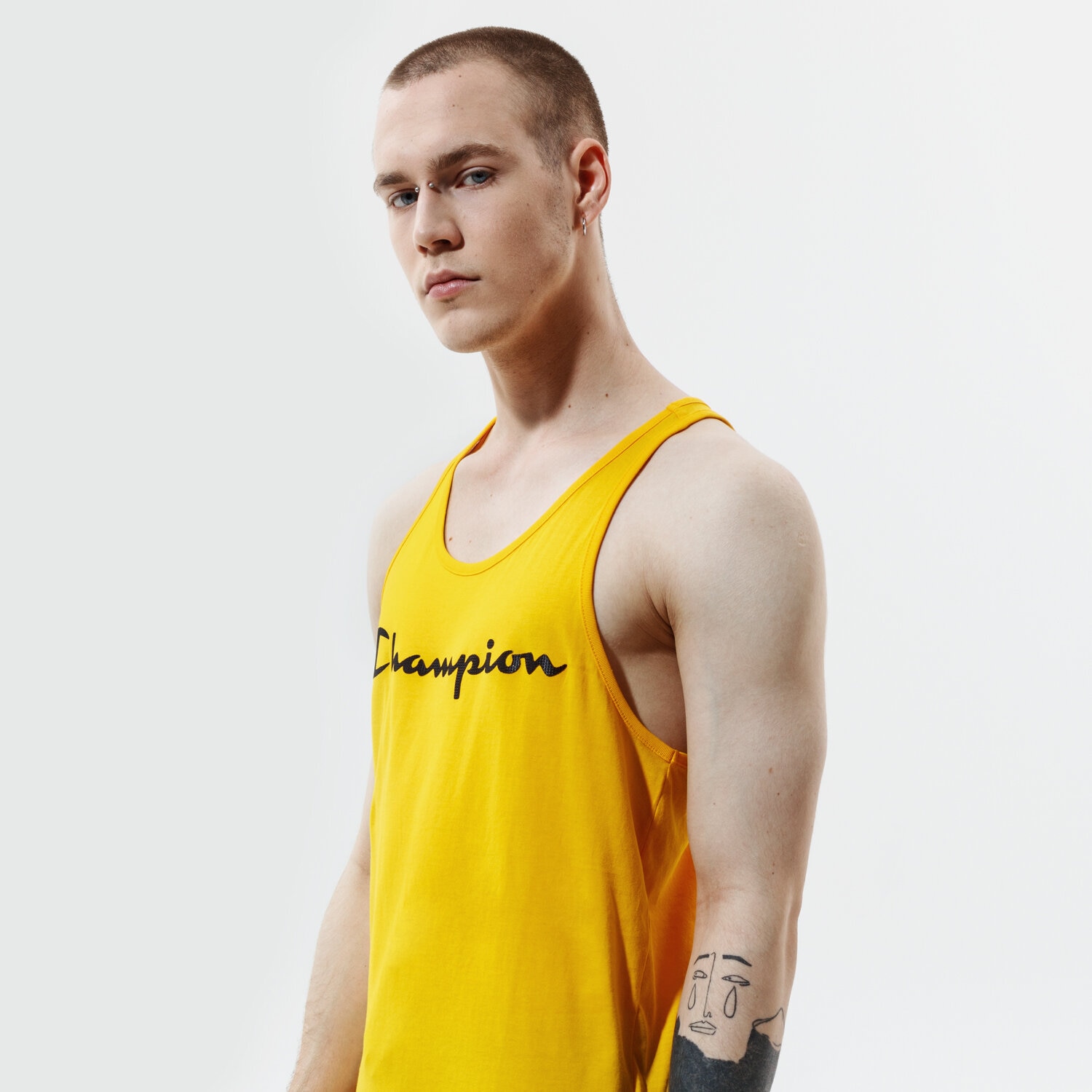 Koszulka, t-shirt sportowy męski CHAMPION TANK TANK TOP 214145YS058 ŻÓŁTY