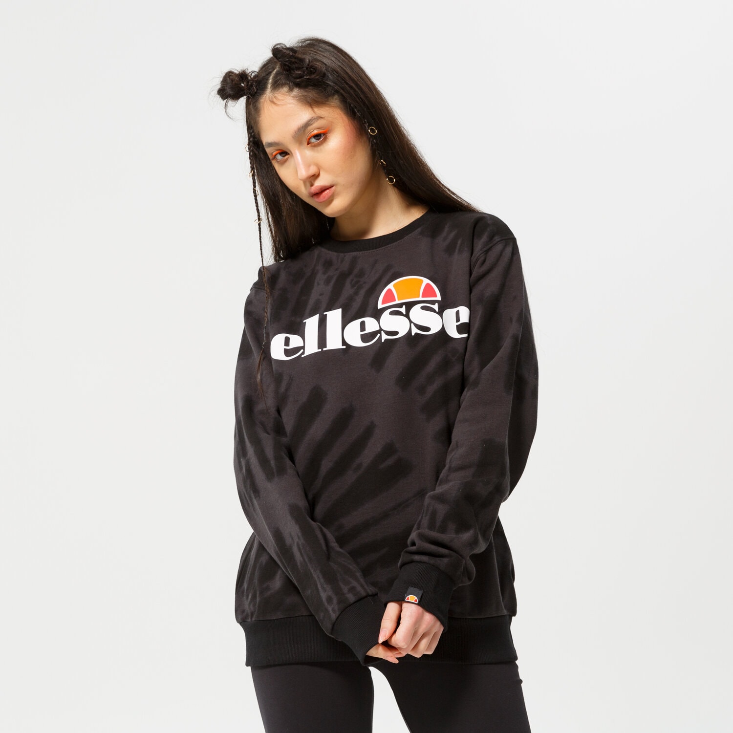Bluza damska ELLESSE BLUZA AGATA TIE DYE SWEATSHIRT BLK TD SGL11290053 CZARNY