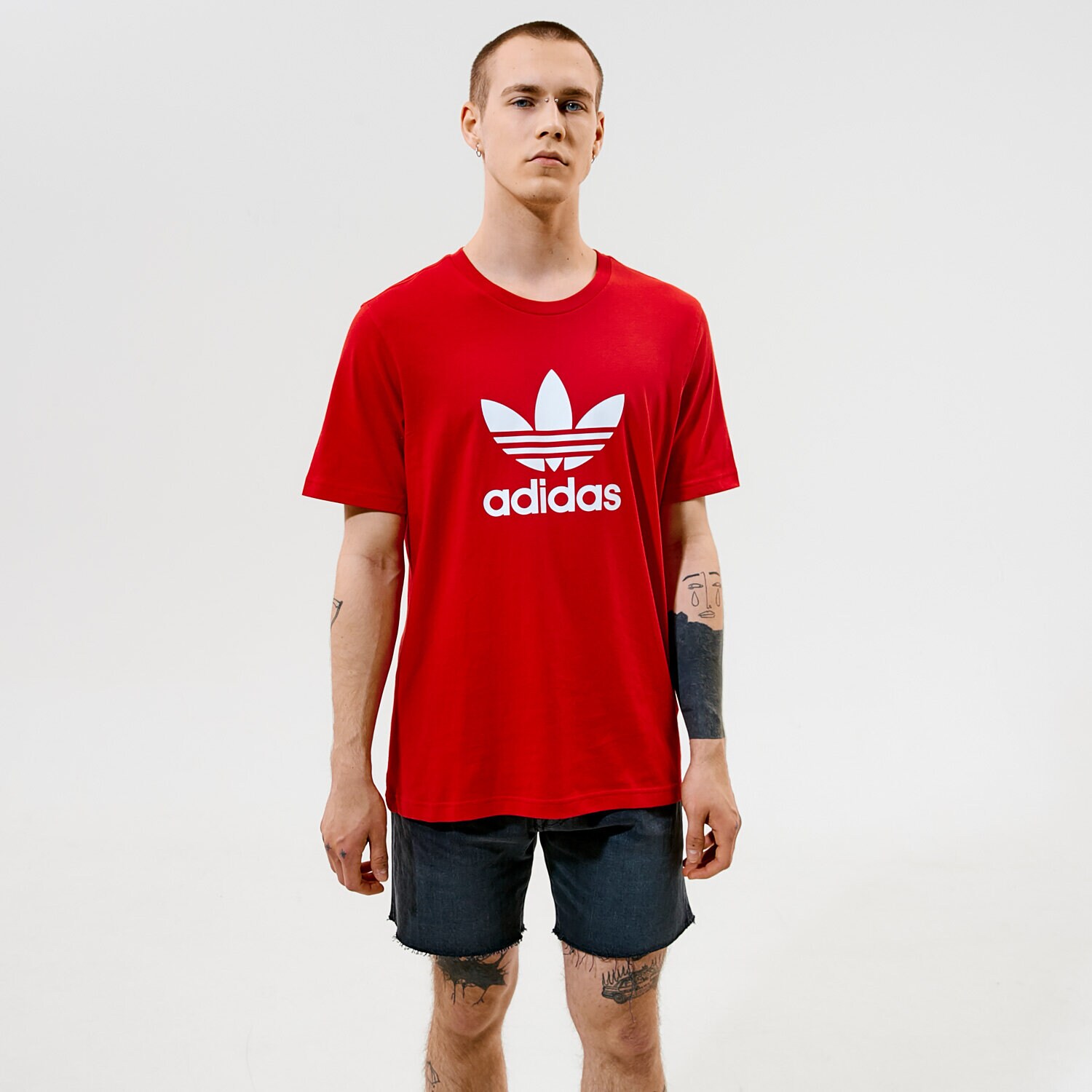 Koszulka, t-shirt sportowy męski ADIDAS T-SHIRT TREFOIL T-SHIRT GN3468 CZERWONY