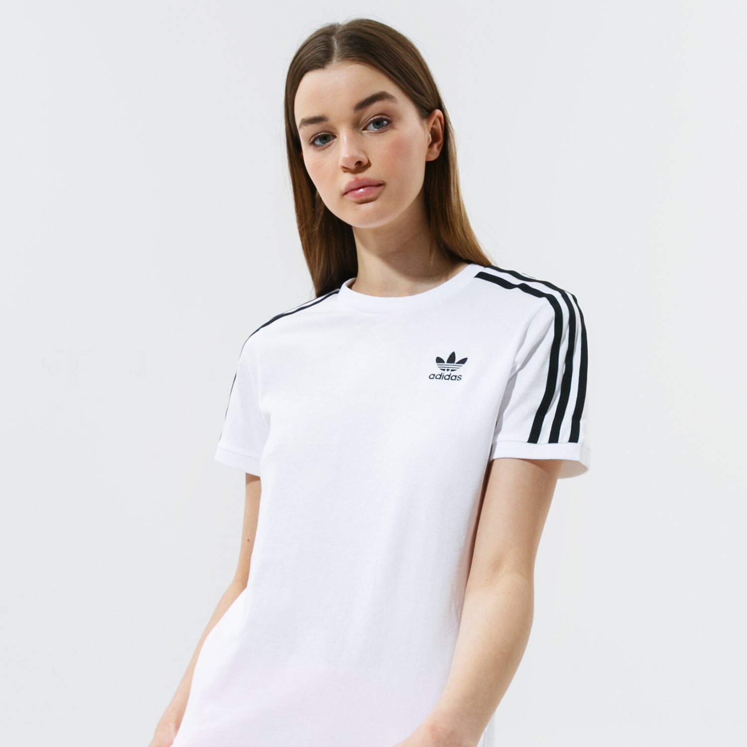 Koszulka, t-shirt damski ADIDAS T-SHIRT 3 STRIPES TEE #GN2913 BIAŁY