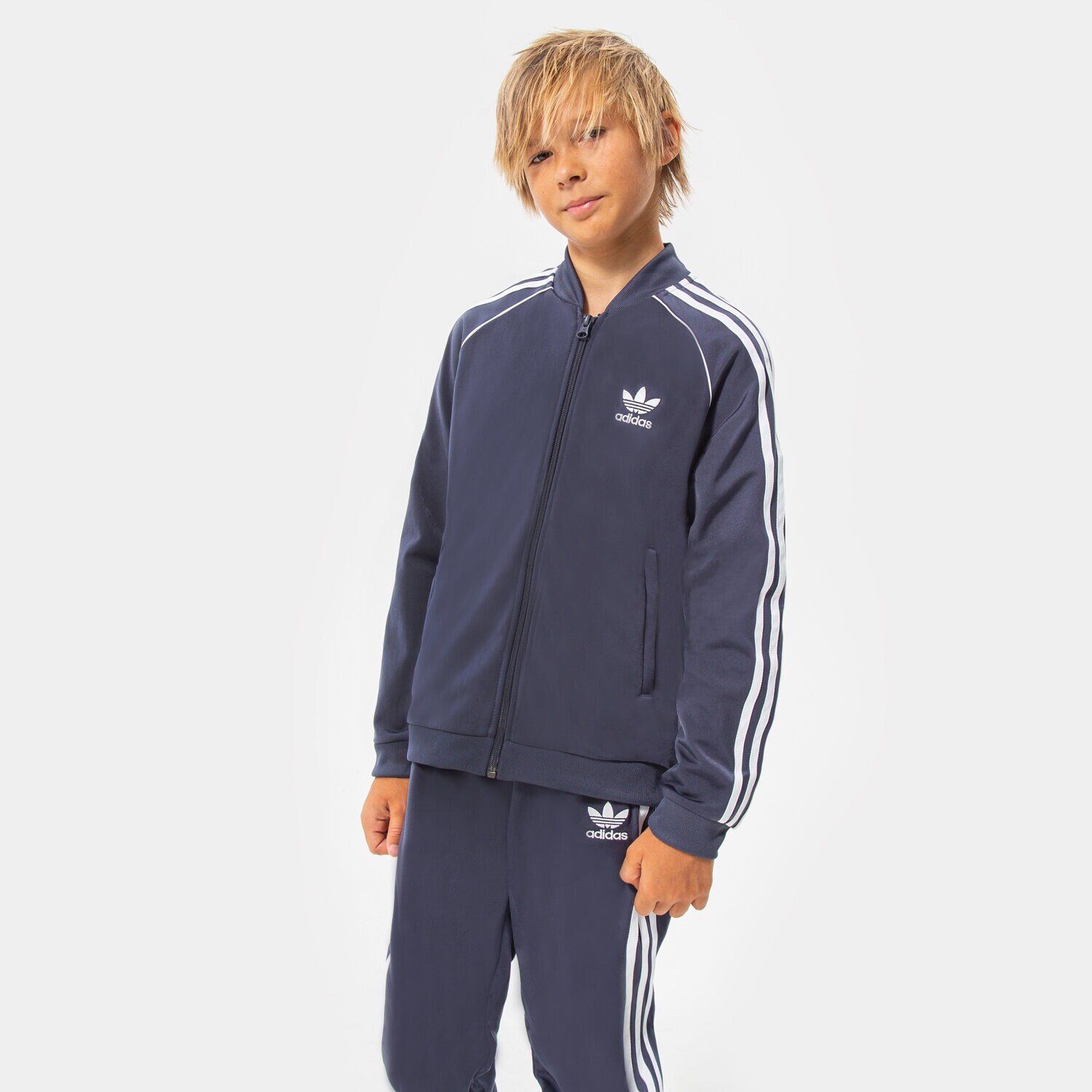 Sportowa bluza dziecięca ADIDAS BLUZA ROZPINANA SST TRACK TOP BOY HD2041 GRANATOWY