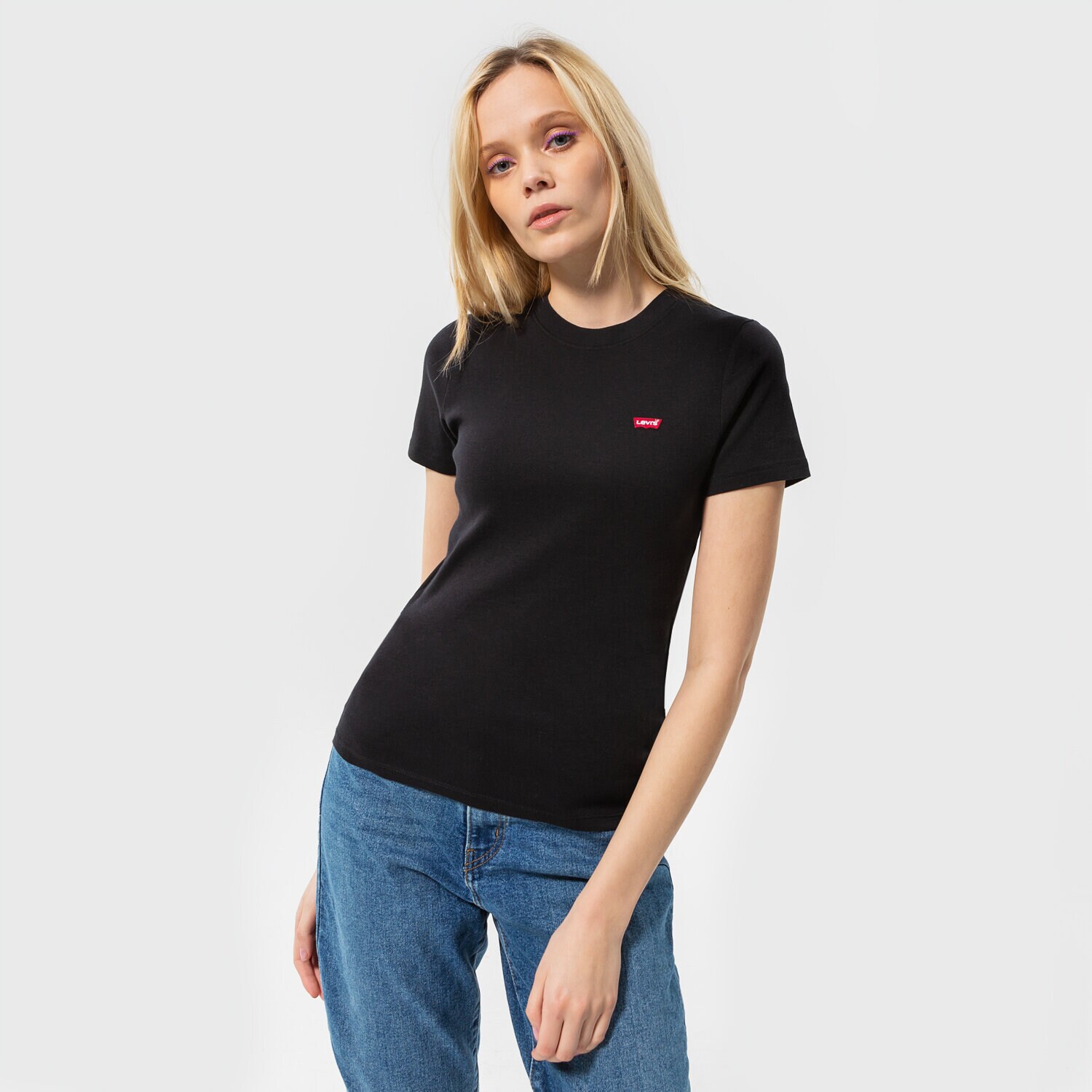 Koszulka, t-shirt damski LEVI'S T-SHIRT SS RIB BABY TEE 37697-0001 CZARNY