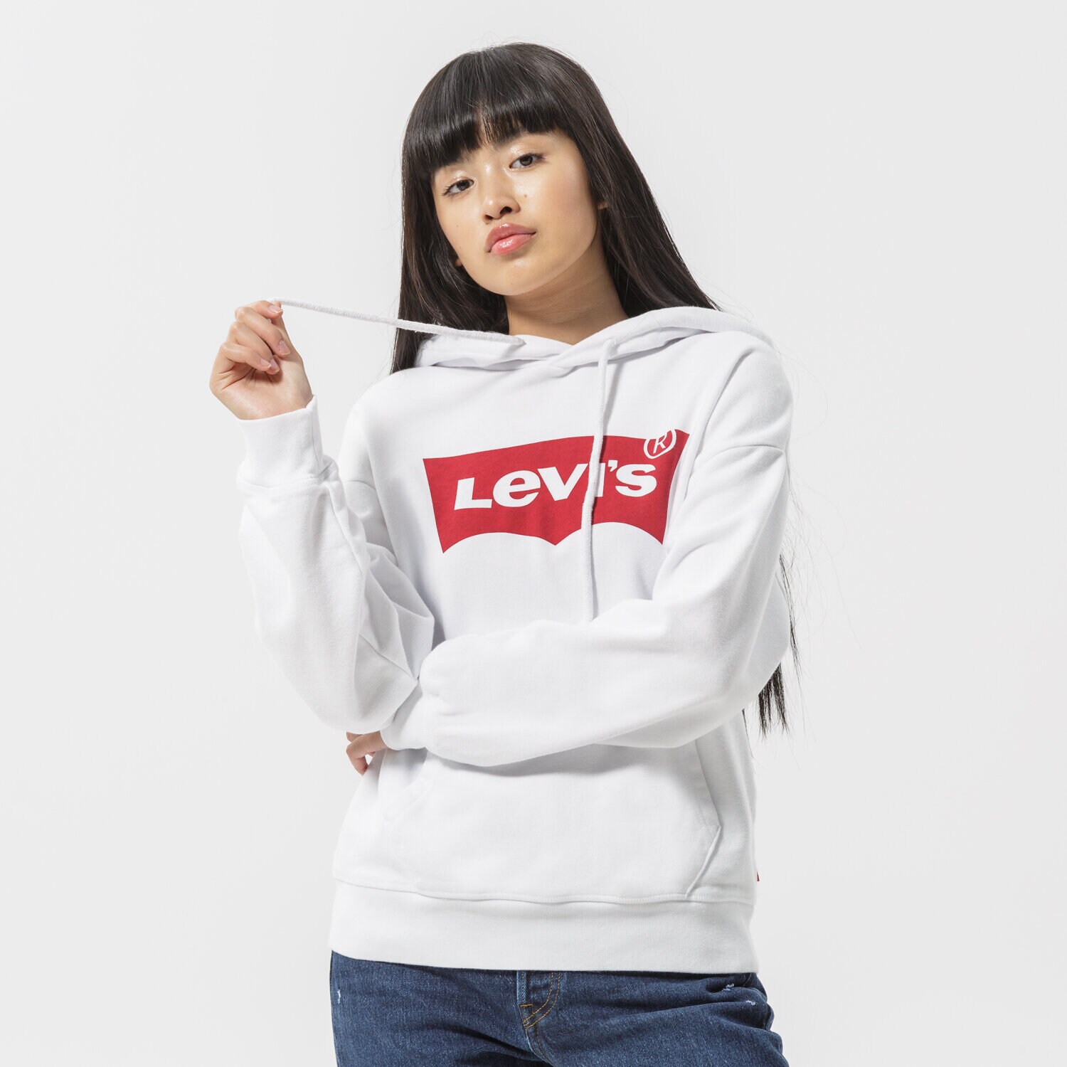 Bluza damska LEVI'S BLUZA Z KAPTUREM GRAPHIC STANDARD HOODIE 18487-0024 BIAŁY