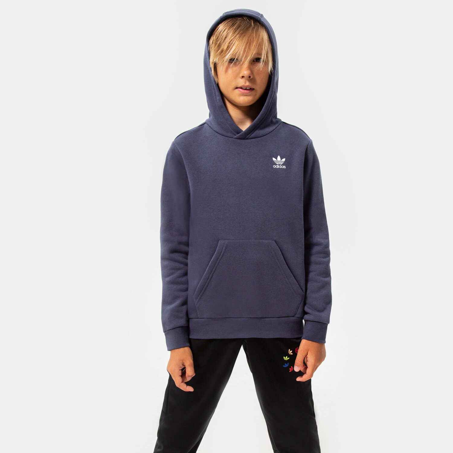 Sportowa bluza dziecięca ADIDAS BLUZA Z KAPTUREM HOODIE BOY HG1440 GRANATOWY