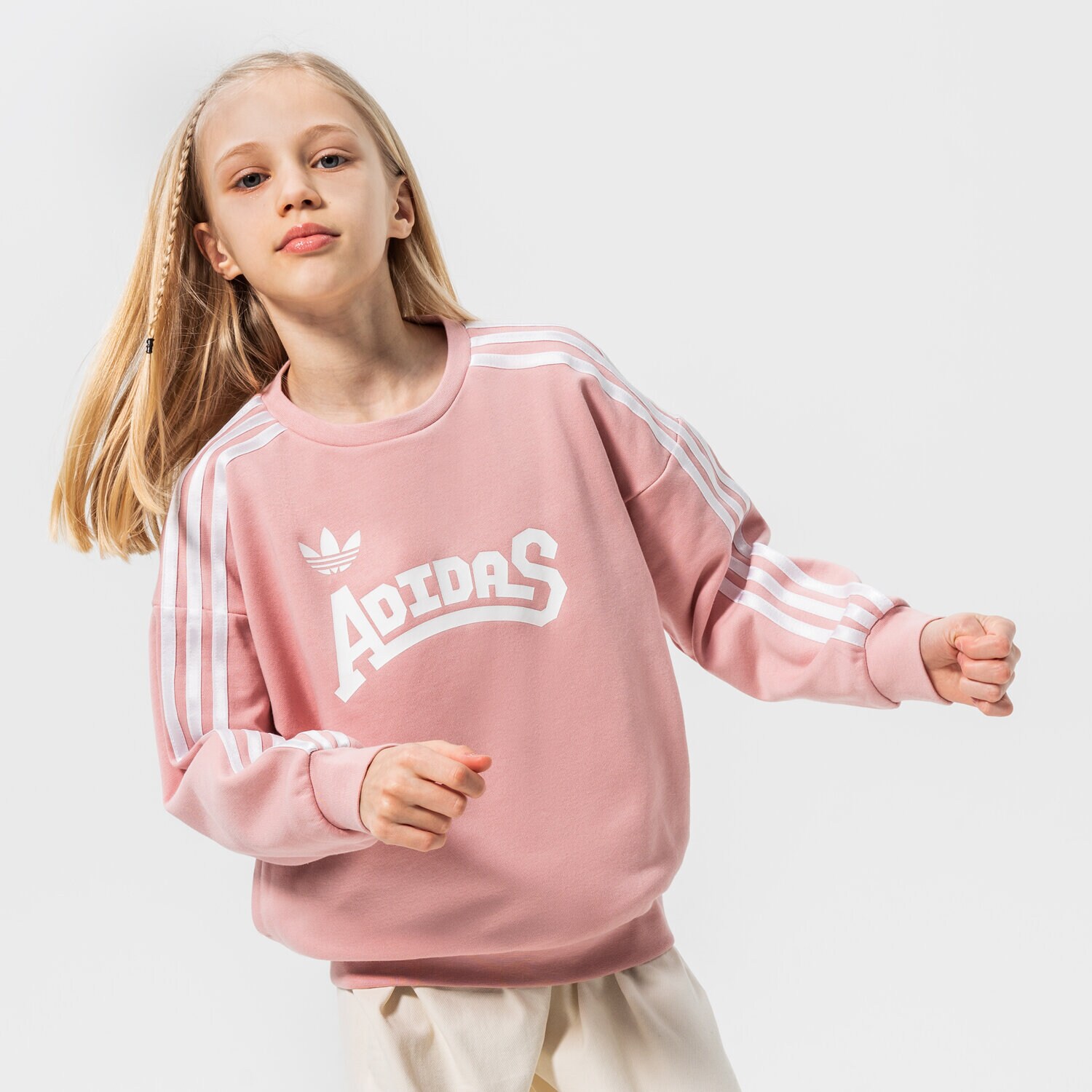 Sportowa bluza dziecięca ADIDAS BLUZA CREW GIRL HC4559 RÓŻOWY