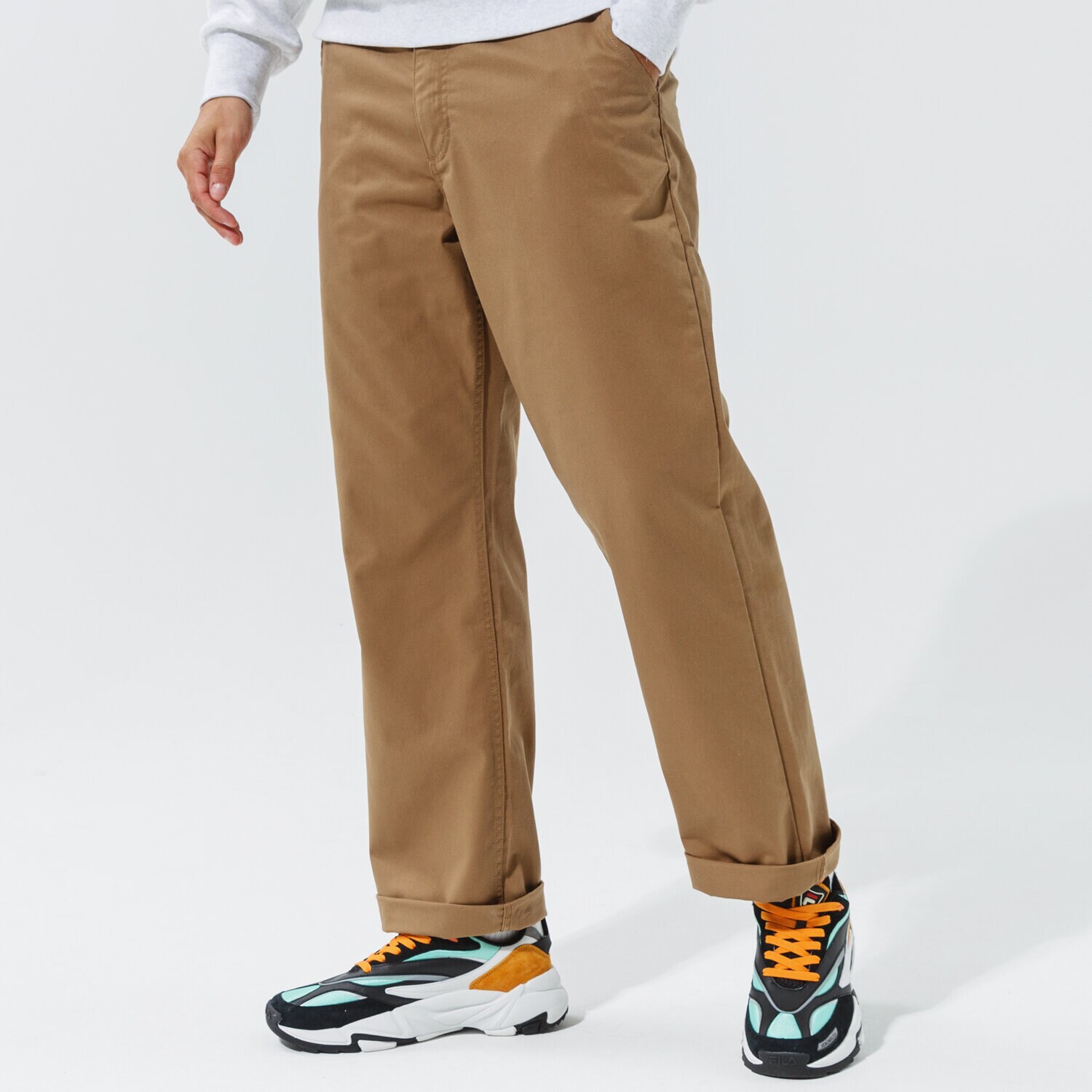 Spodnie sportowe męskie VANS SPODNIE AUTHENTIC CHINO LOOSE PANT VN0A5FJBDZ91 BEŻOWY