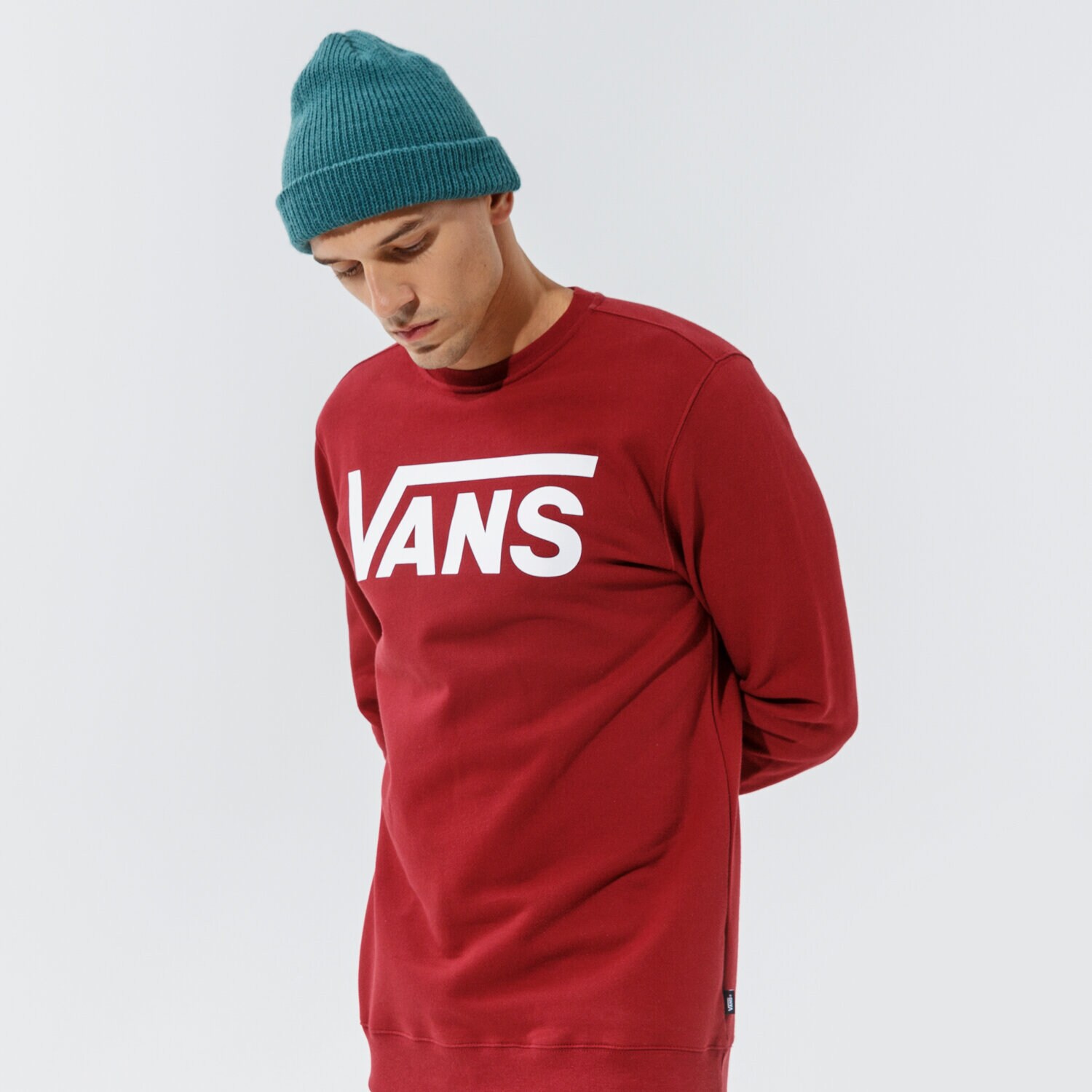 Bluza męska VANS BLUZA VANS CLASSIC CREW II VN0A456AZBS1 BORDOWY