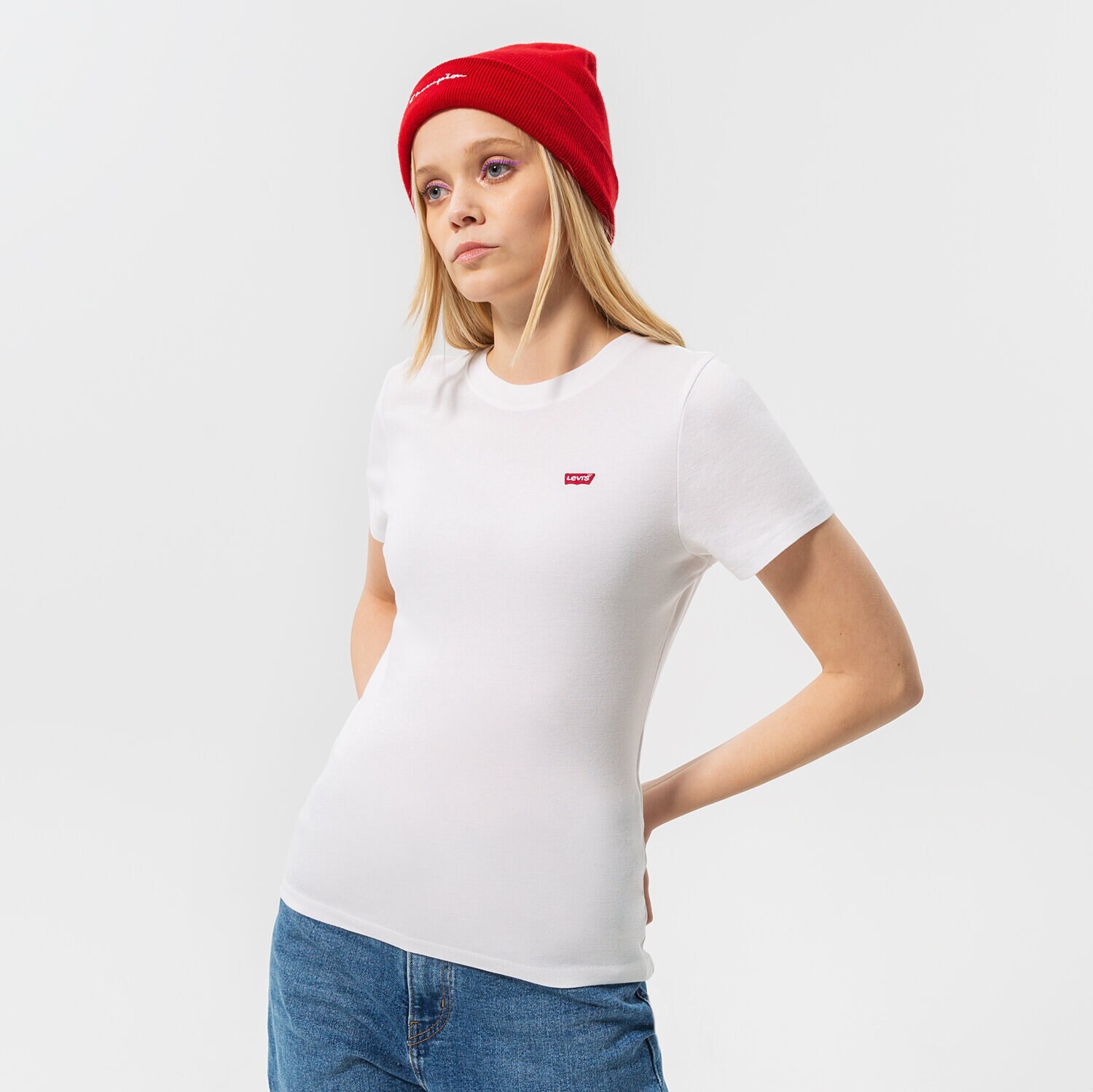 Koszulka, t-shirt damski LEVI'S T-SHIRT SS RIB BABY TEE 37697-0000 BIAŁY