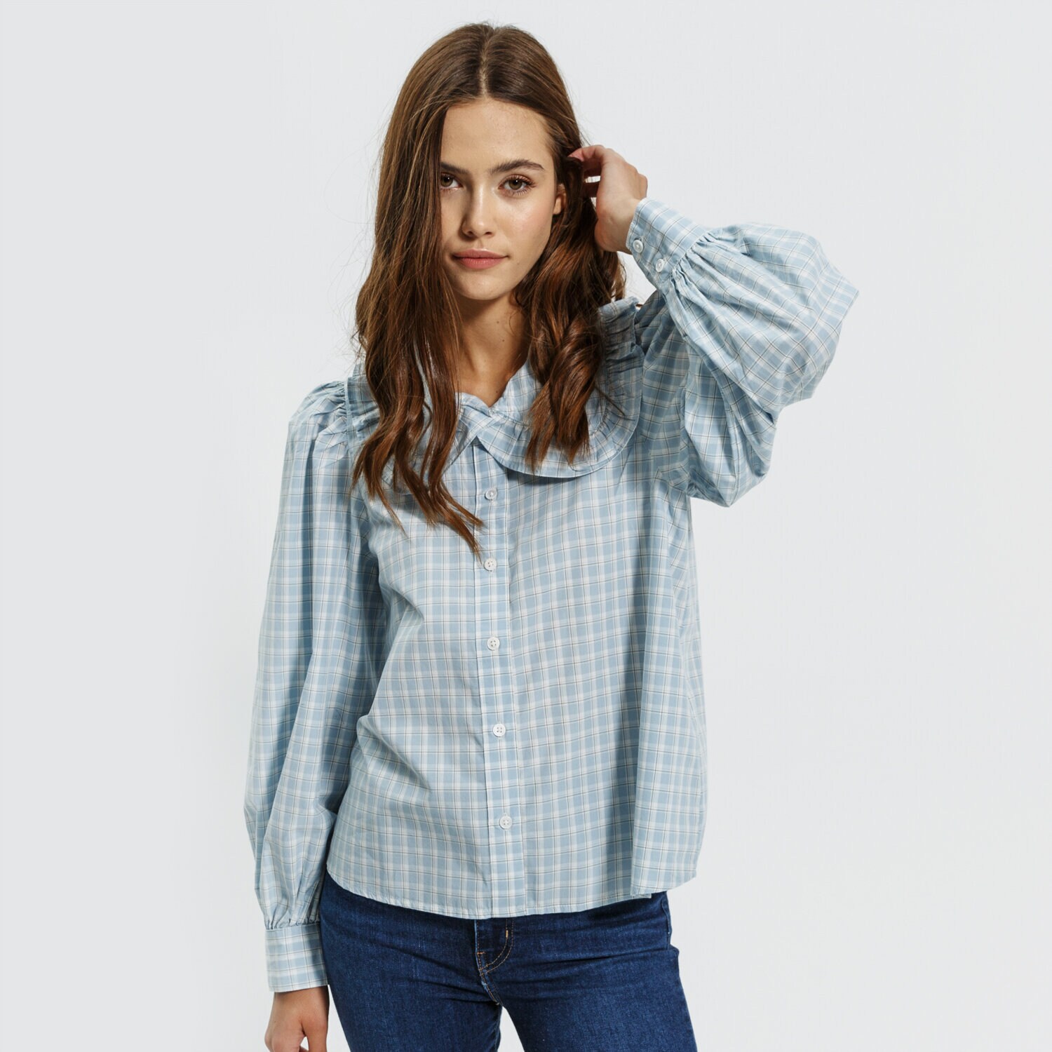 Koszulka, t-shirt damski LEVI'S KOSZULA EMILIE BLOUSE A0918-0000 NIEBIESKI