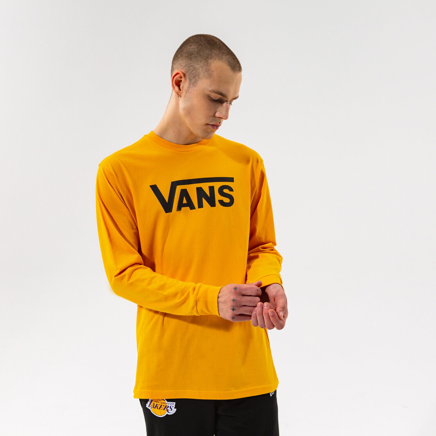 Koszulka, t-shirt sportowy męski VANS T-SHIRT VANS CLASSIC LS VN000K6HZ9G1 ŻÓŁTY