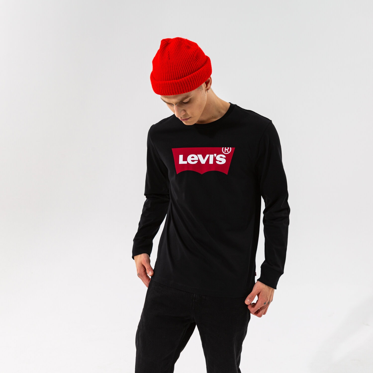 Koszulka, t-shirt sportowy męski LEVI'S T-SHIRT LS STD GRAPHIC TEE 360150013 CZARNY