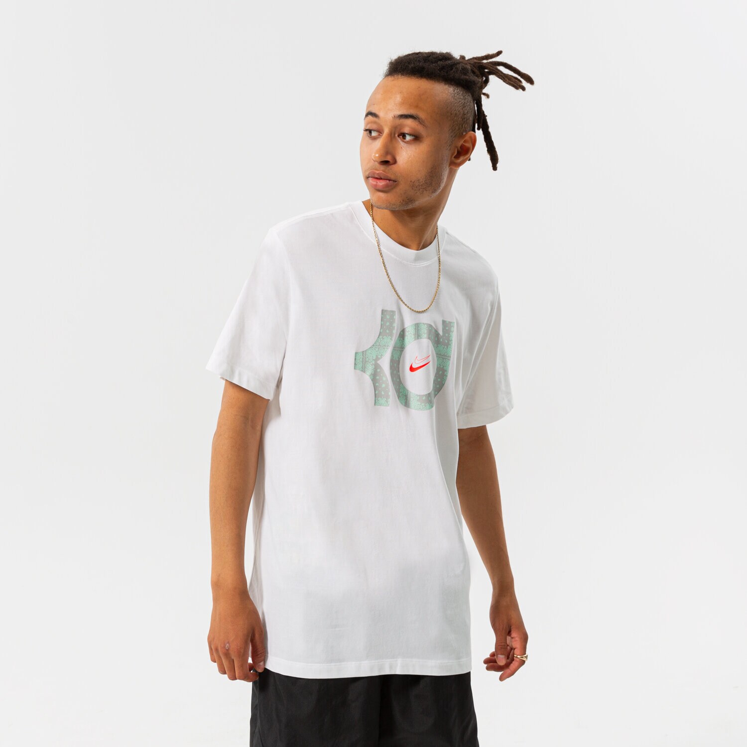 Koszulka, t-shirt sportowy męski NIKE T-SHIRT KD M NK DF TEE LOGO NBA DQ1874-100 BIAŁY