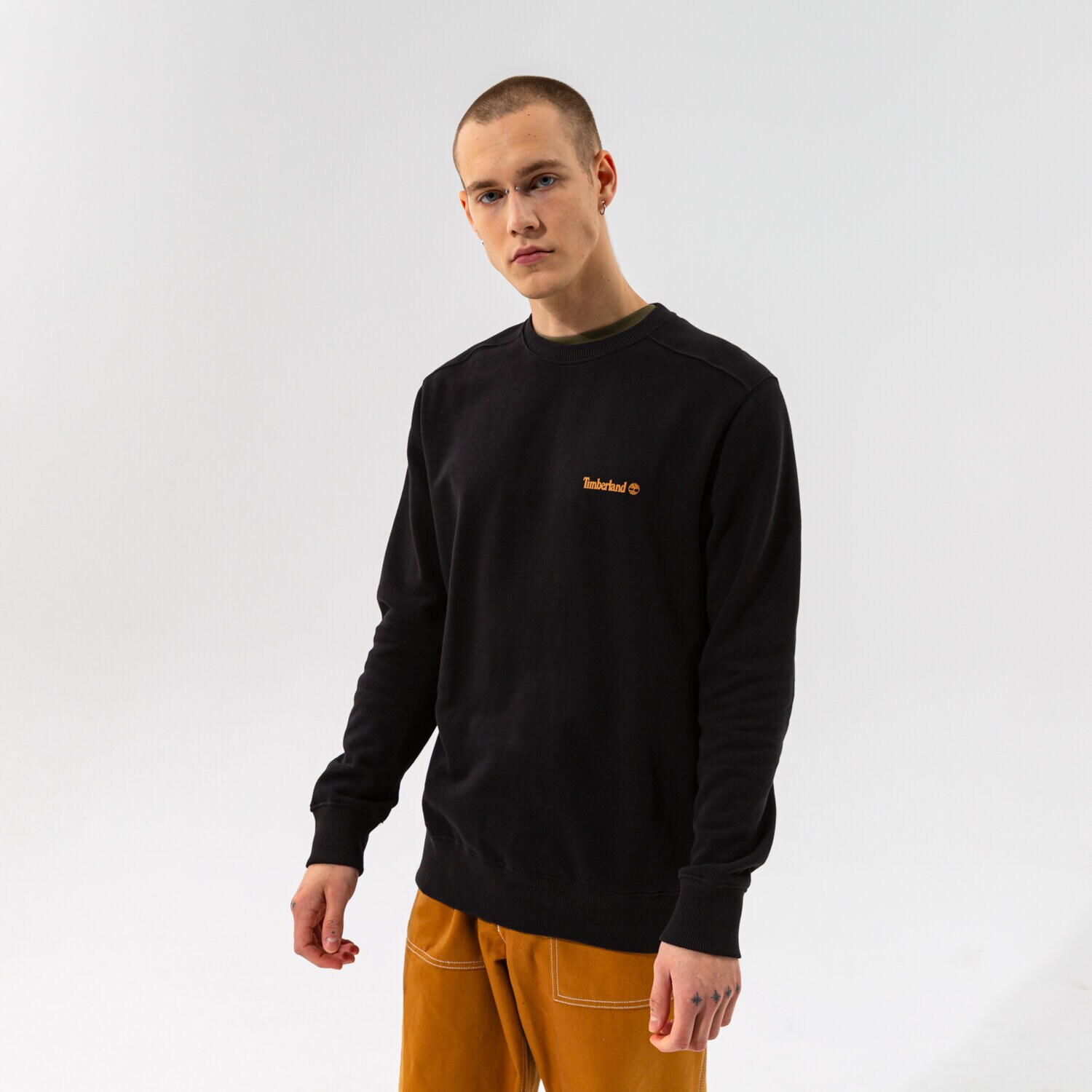Bluza męska TIMBERLAND BLUZA CHEST LOGO CREW BLACK TB0A5PDV0011 CZARNY