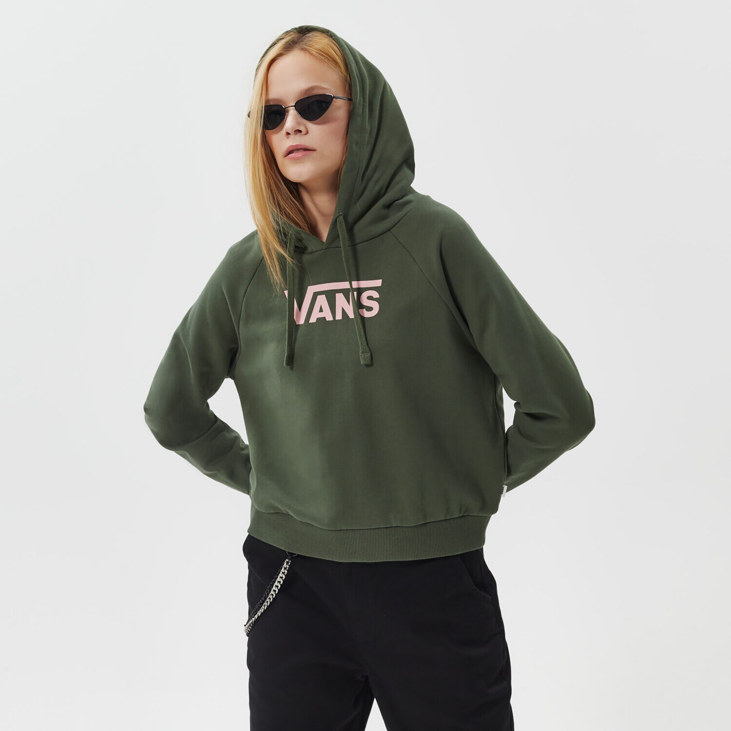 Bluza damska VANS BLUZA Z KAPTUREM FLYING V FT BOXY HOODIE VN0A4BG37WJ1 ZIELONY