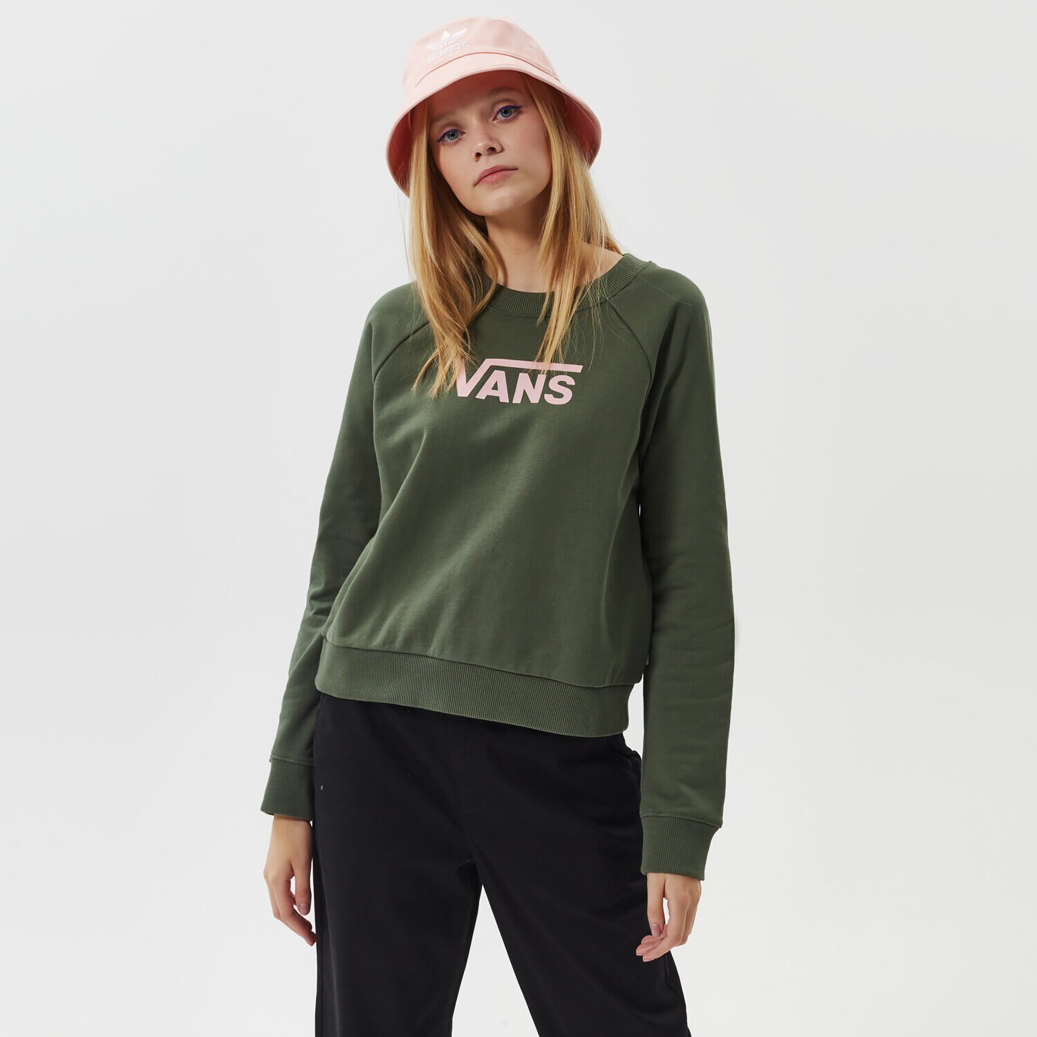 Bluza damska VANS BLUZA FLYING V FT BOXY CREW VN0A47TH7WJ1 ZIELONY