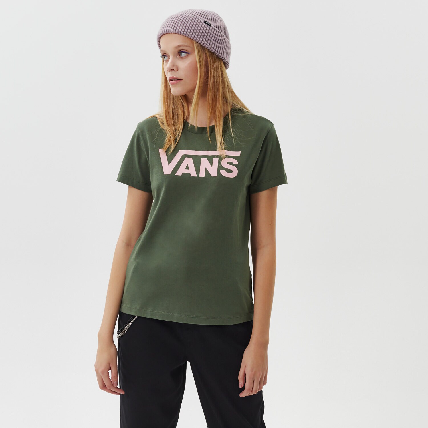 Koszulka, t-shirt damski VANS T-SHIRT FLYING V CREW TEE VN0A3UP47WJ1 ZIELONY
