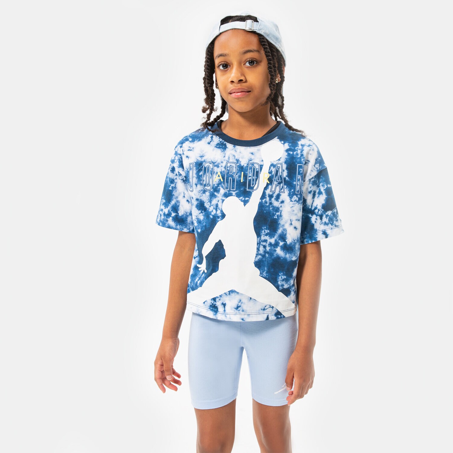 Koszulka, t-shirt dla dzieci JORDAN T-SHIRT SKY DYE JUMPMAN TEE GIRL 45B550-BAJ NIEBIESKI
