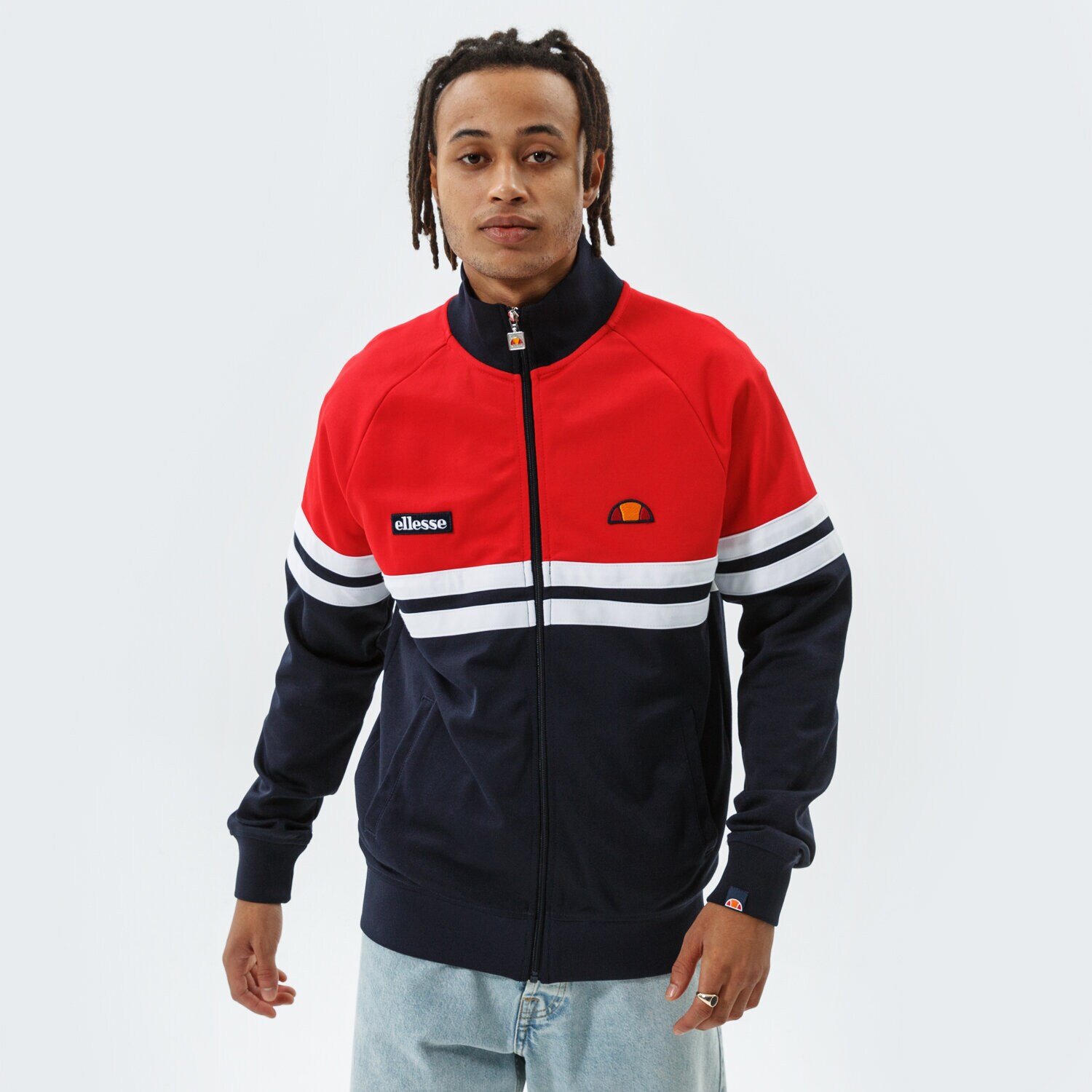 Bluza męska ELLESSE BLUZA ROZPINANA RIMINI TRACK TOP NAVY/RED SHI00892442 GRANATOWY