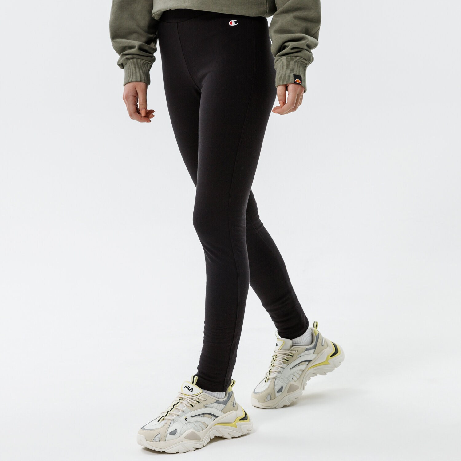 Spodnie sportowe damskie CHAMPION SPODNIE LEGGINGS 112012KK001 CZARNY