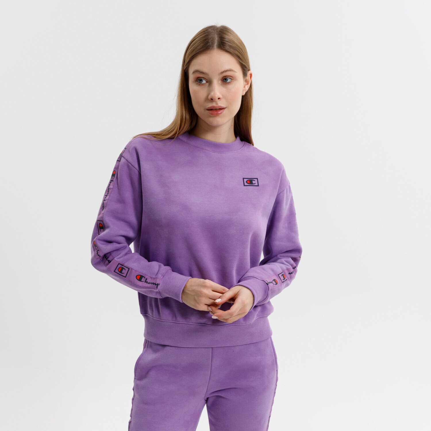 Bluza damska CHAMPION BLUZA CREWNECK SWEATSHIRT 114758VL012 FIOLETOWY