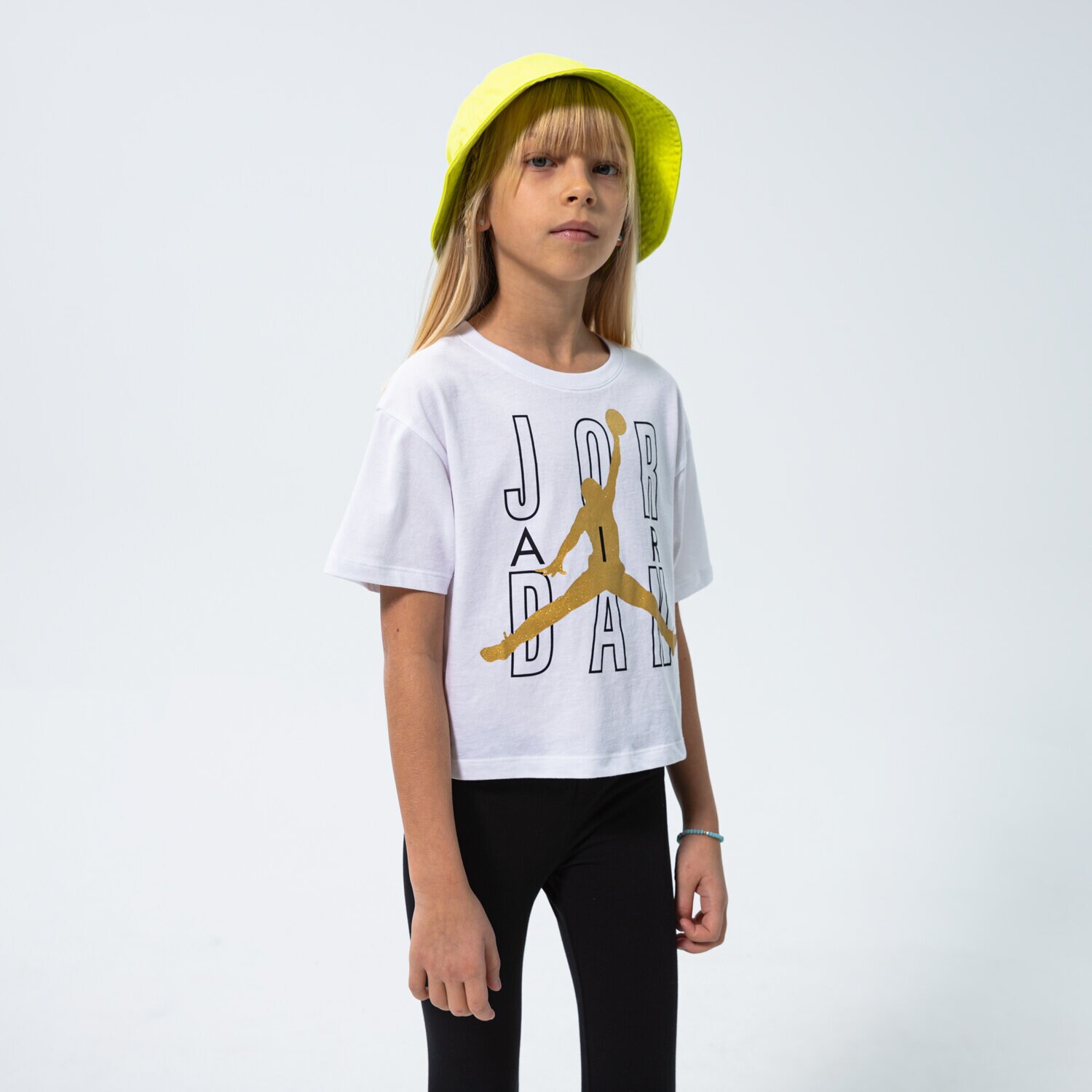 Koszulka, t-shirt dla dzieci JORDAN T-SHIRT JDG JORDAN AIR SHINE GIRL 45B058001 BIAŁY