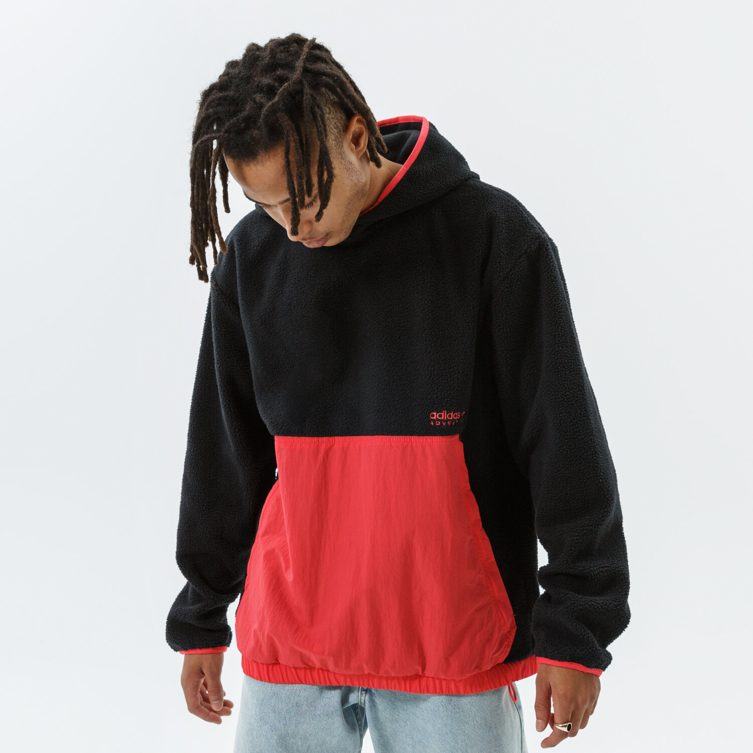 Bluza męska ADIDAS POLAR PFLEEC HOOD H09089 CZARNY