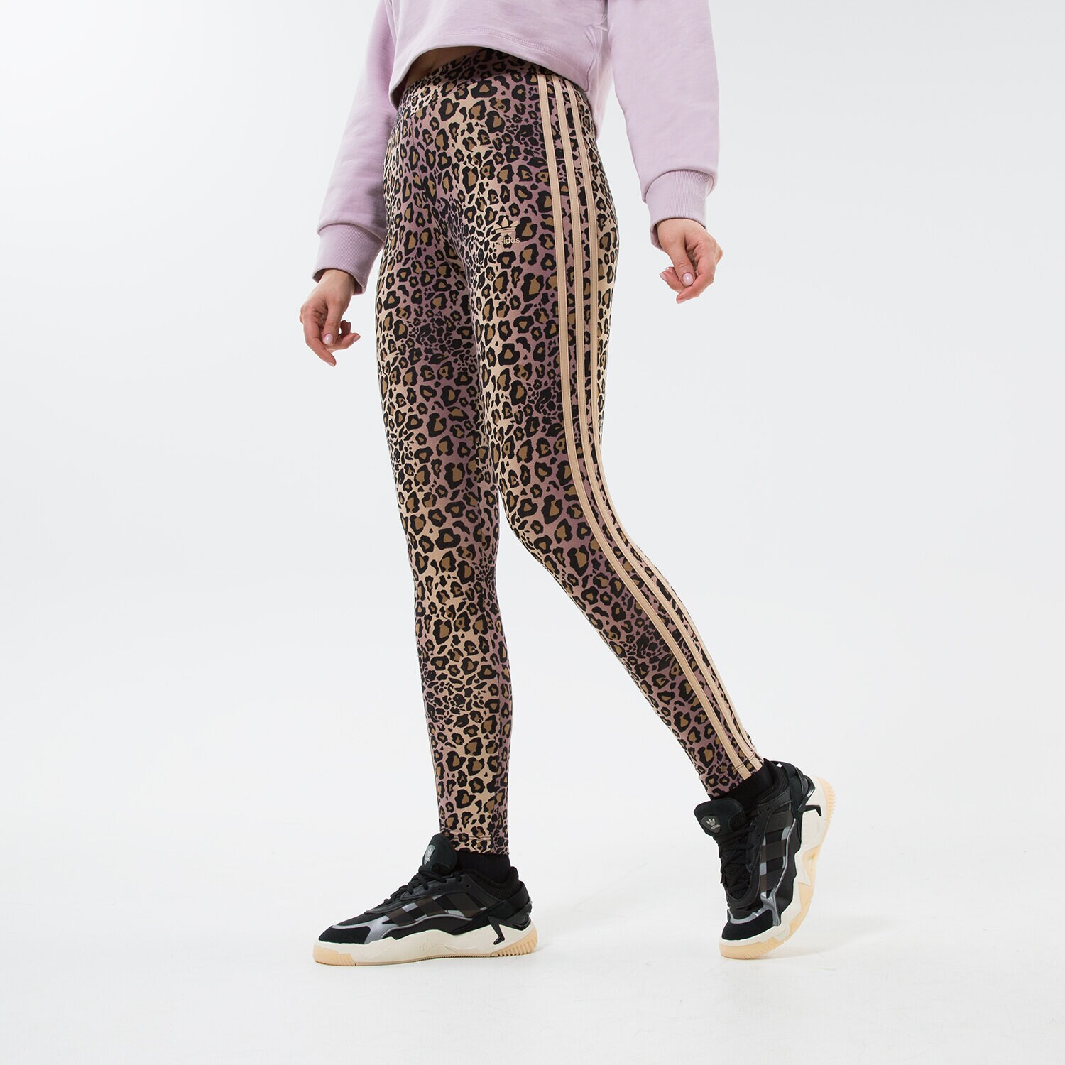 Spodnie sportowe damskie ADIDAS LEGGINGS 7/8 LEGGINGS HK5191 BRĄZOWY