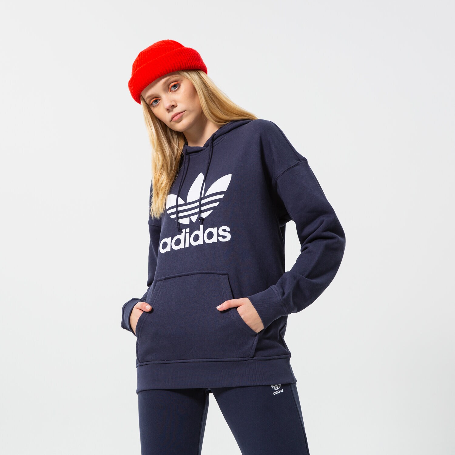 Bluza damska ADIDAS BLUZA Z KAPTUREM TRF HOODIE HE6951 GRANATOWY