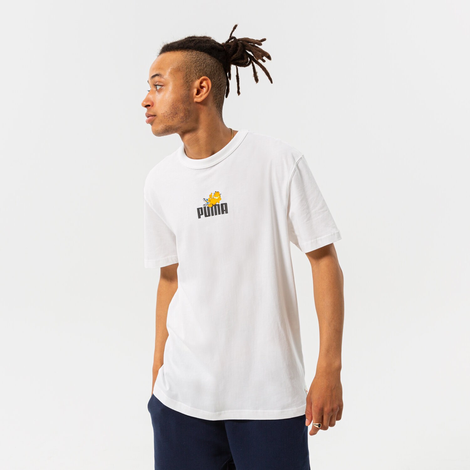 Koszulka, t-shirt sportowy męski PUMA T-SHIRT PUMA X GARFIELD GRAPHIC TEE 534433 02 BIAŁY