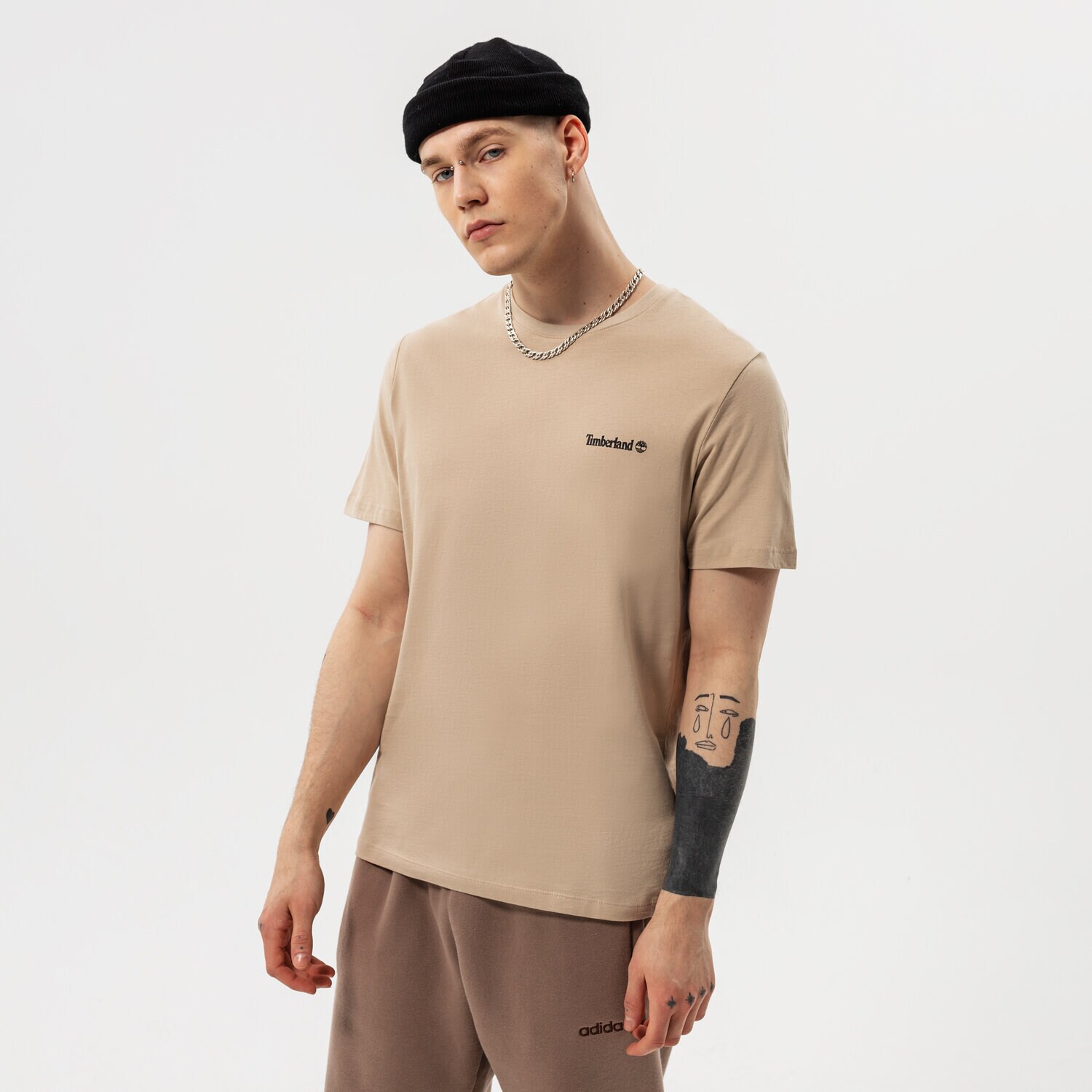 Koszulka, t-shirt sportowy męski TIMBERLAND T-SHIRT EPP - SMALL LOGO PRINT TEE TB0A5PGZ2691 BRĄZOWY