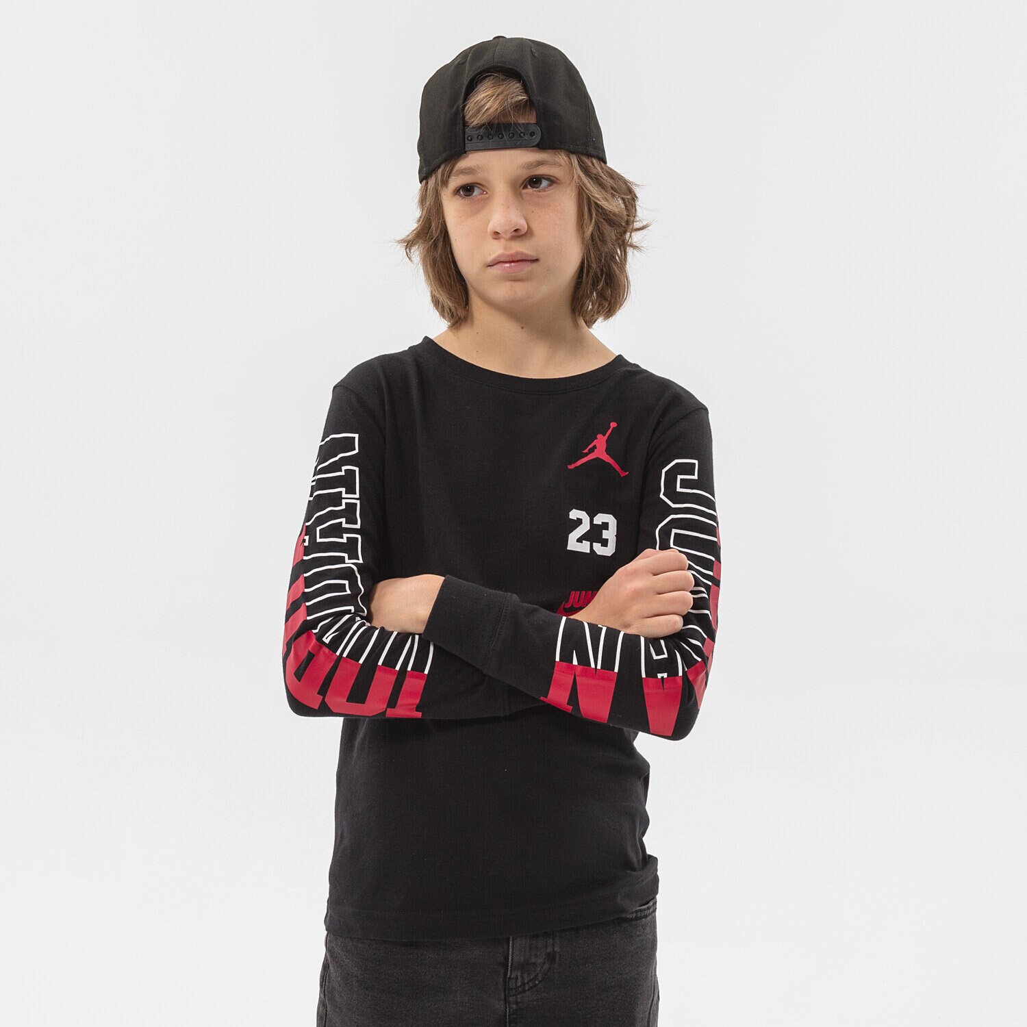 Koszulka, t-shirt dla dzieci JORDAN T-SHIRT JORDAN SWITCH LS TEE BOY 95B254-023 CZARNY