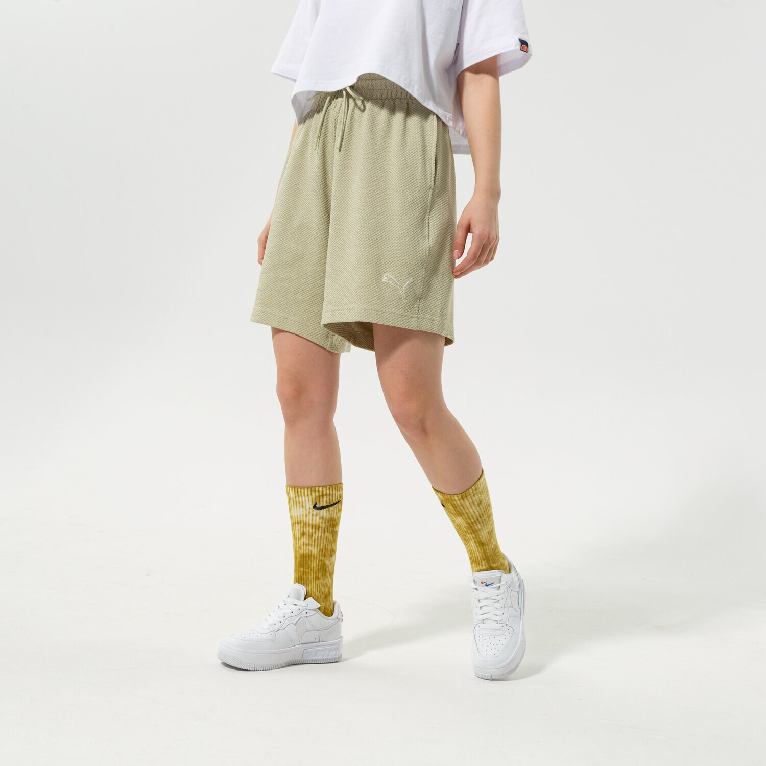 Krótkie spodenki, szorty damskie PUMA SZORTY HER 7" HIGH-WAIST 847099 33 BEŻOWY