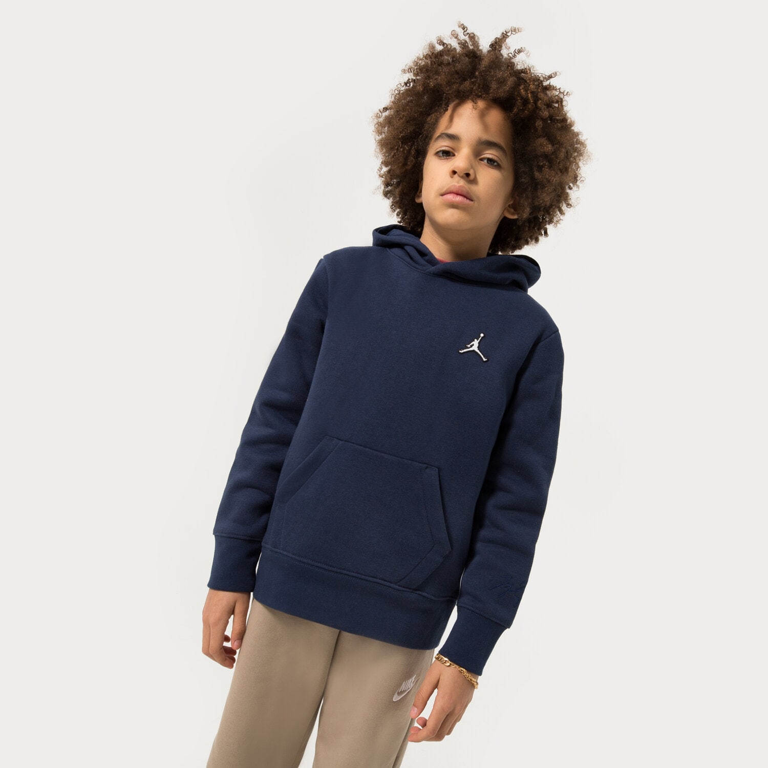 Sportowa bluza dziecięca JORDAN BLUZA Z KAPTUREM ESSENTIALS PO BOY 95A715-U90 GRANATOWY