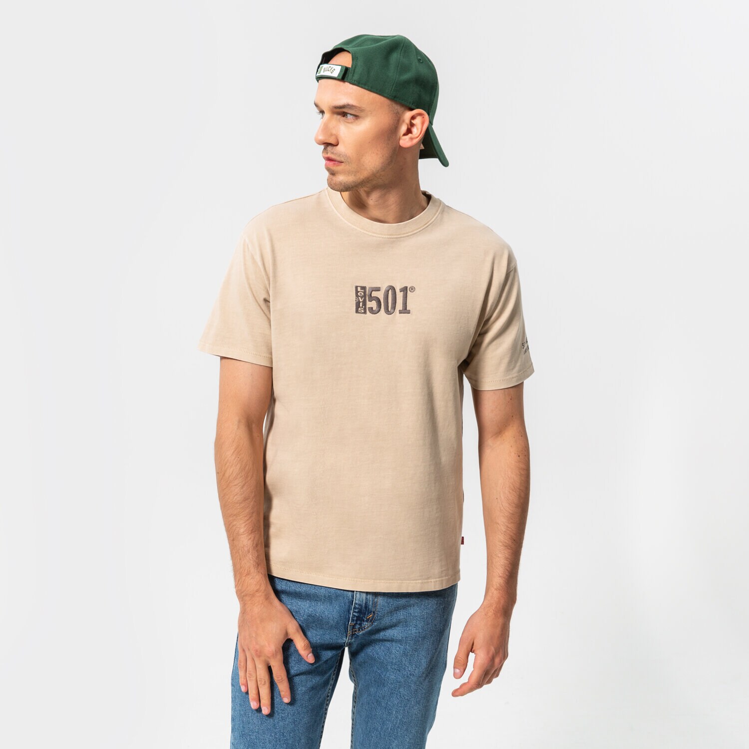 Koszulka, t-shirt sportowy męski LEVI'S T-SHIRT VINTAGE FIT GRAPHIC TEE 87373-0041 BEŻOWY