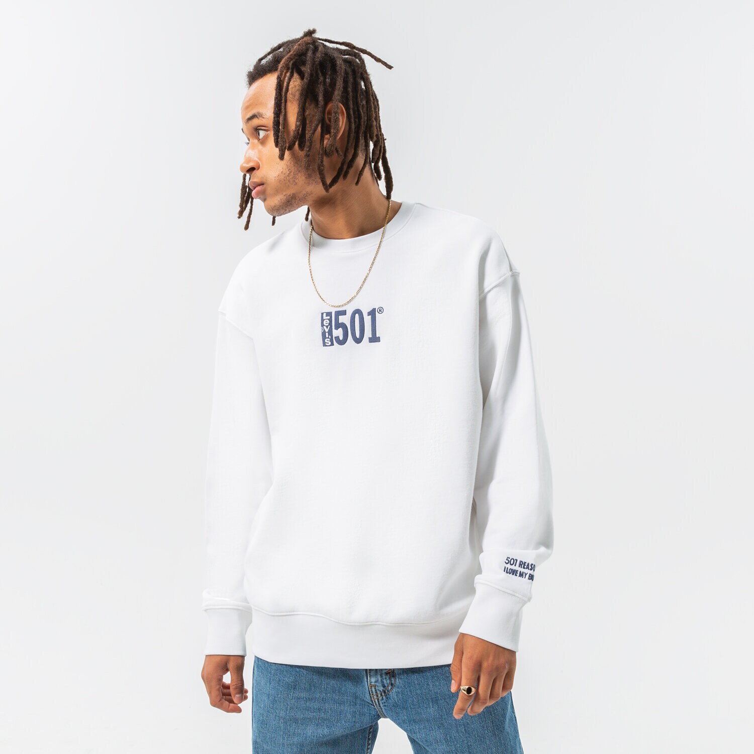 Bluza męska LEVI'S BLUZA RELAXD GRAPHIC CREW 38712-0056 BIAŁY