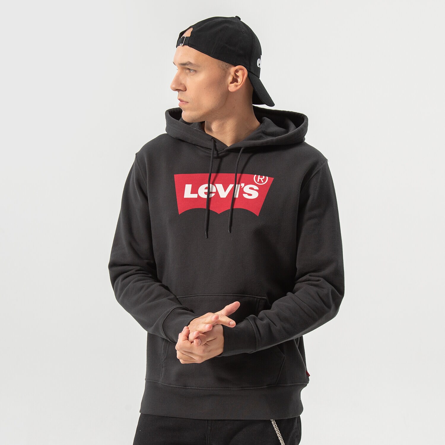Bluza męska LEVI'S BLUZA Z KAPTUREM STANDARD GRAPHIC HOODIE 38424-0001 CZARNY