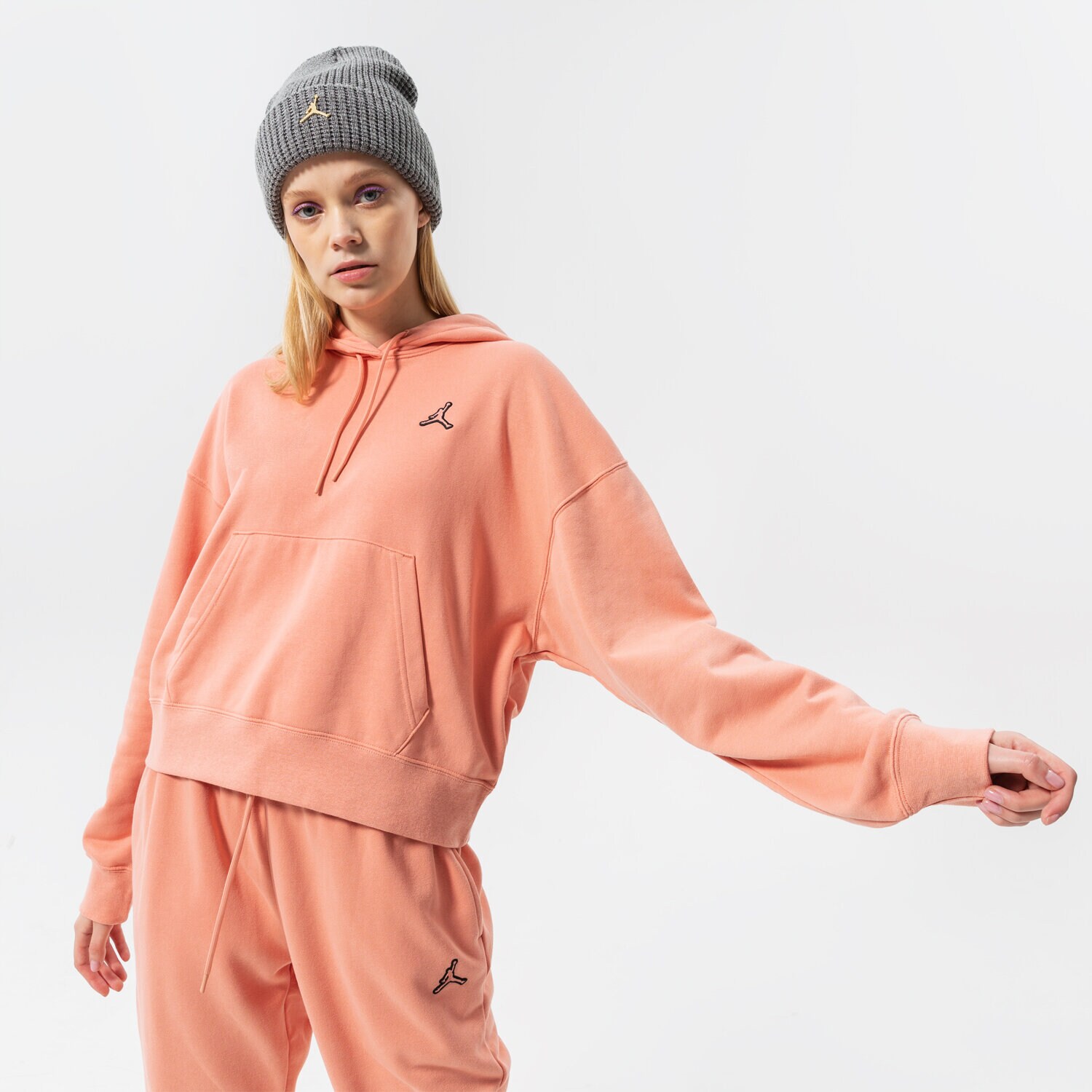 Bluza damska JORDAN BLUZA Z KAPTUREM W J ESSEN FLC HOODIE CORE DN4570-824 RÓŻOWY