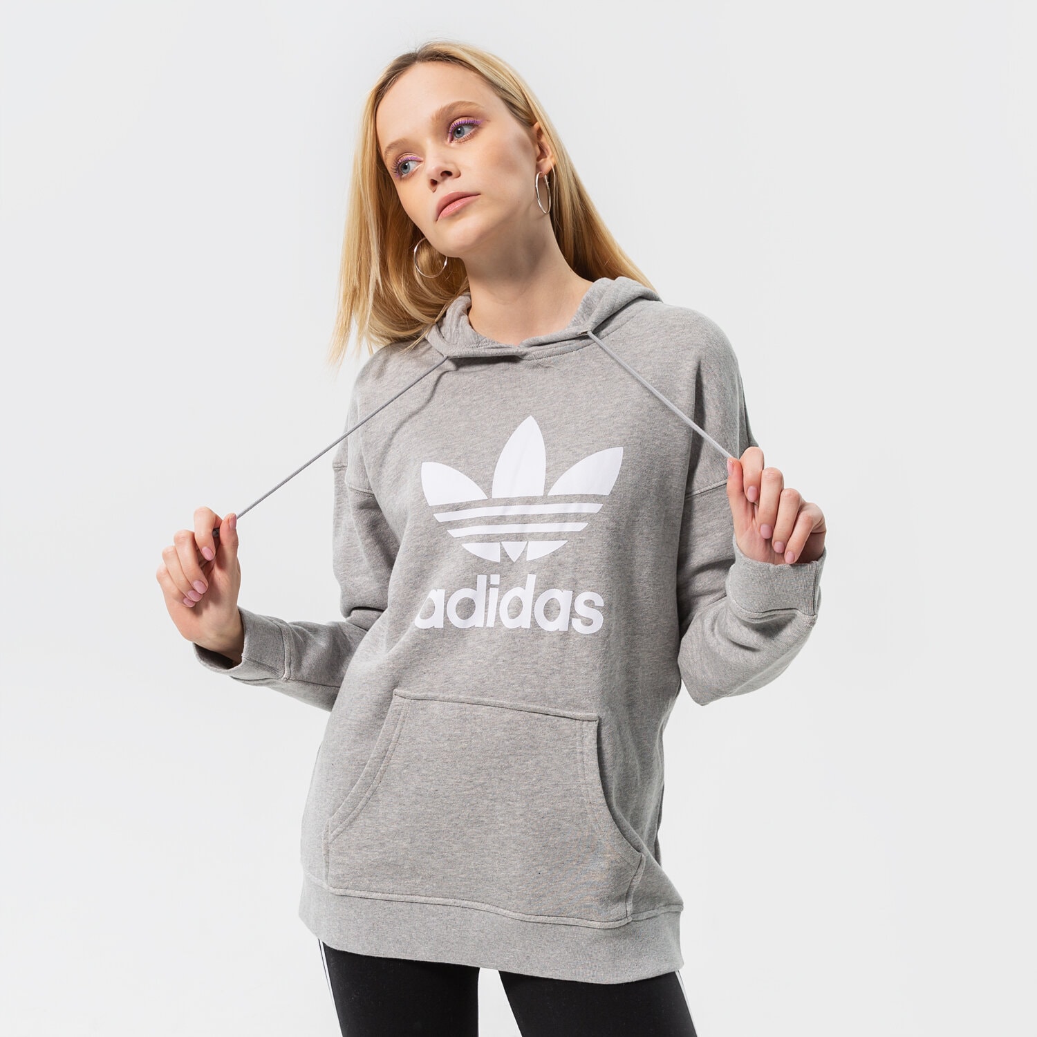 Bluza damska ADIDAS BLUZA Z KAPTUREM TRF HOODIE H33589 SZARY