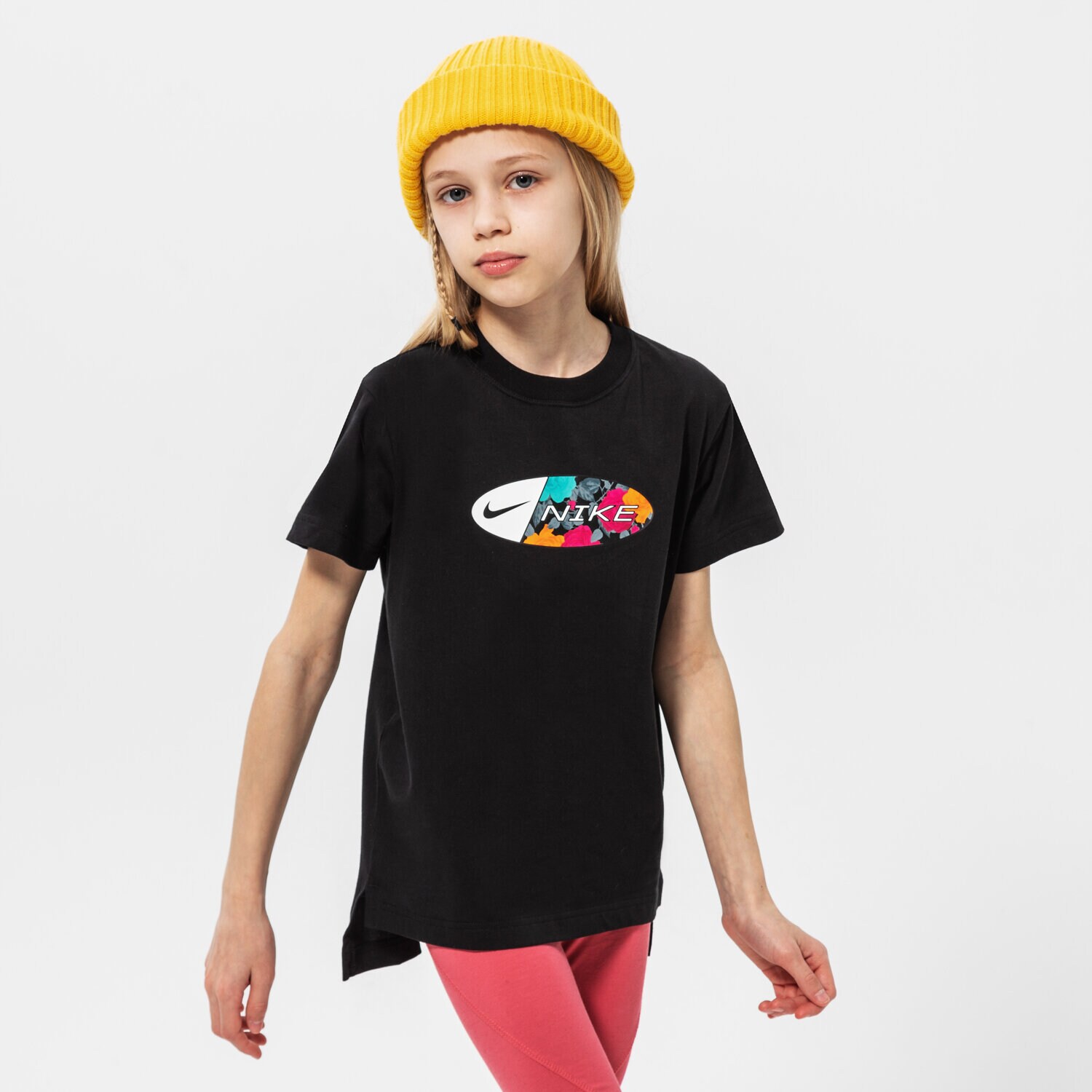 Koszulka, t-shirt dla dzieci NIKE T-SHIRT G NSW TEE DPTL RTL GIRL DO1329-010 CZARNY