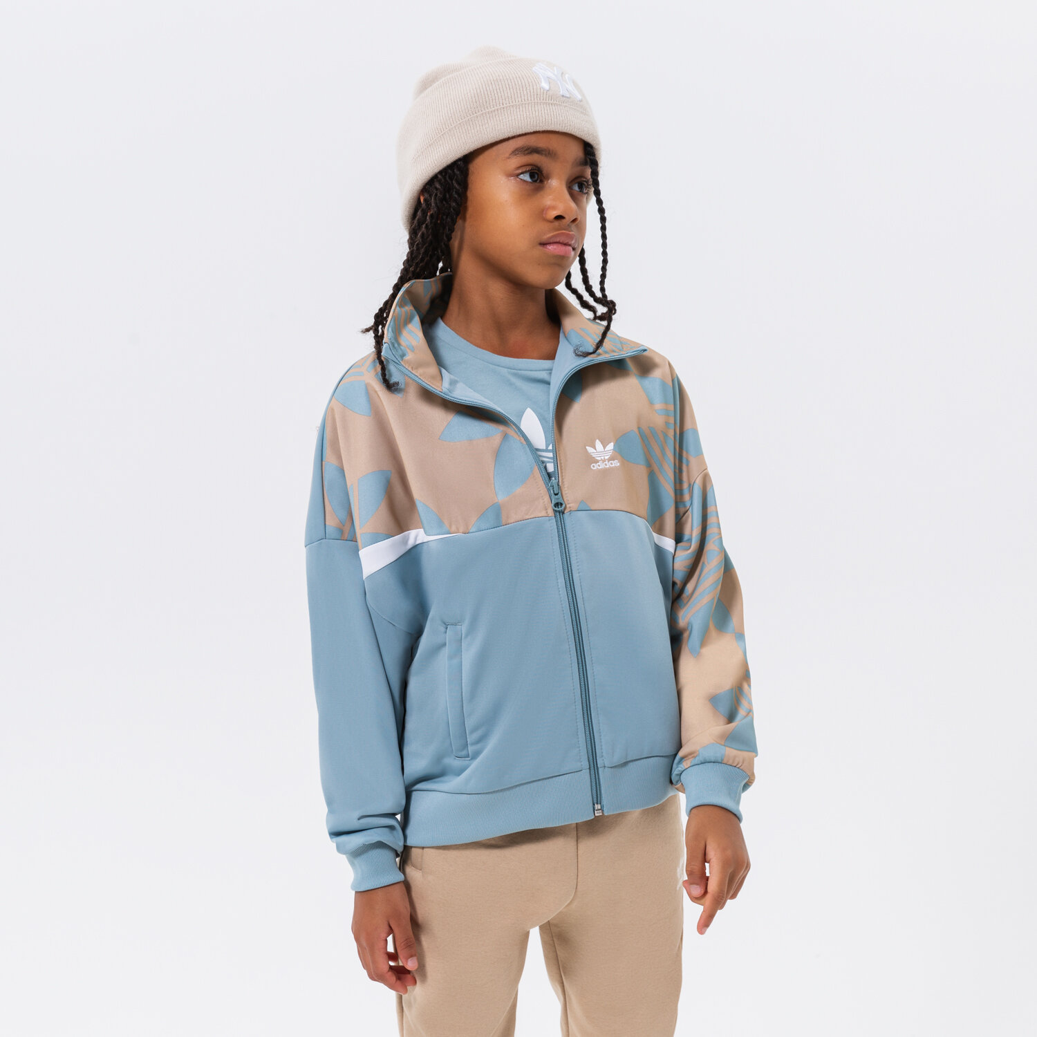 Sportowa bluza dziecięca ADIDAS BLUZA ROZPINANA TRACK TOP GIRL HL6875 NIEBIESKI