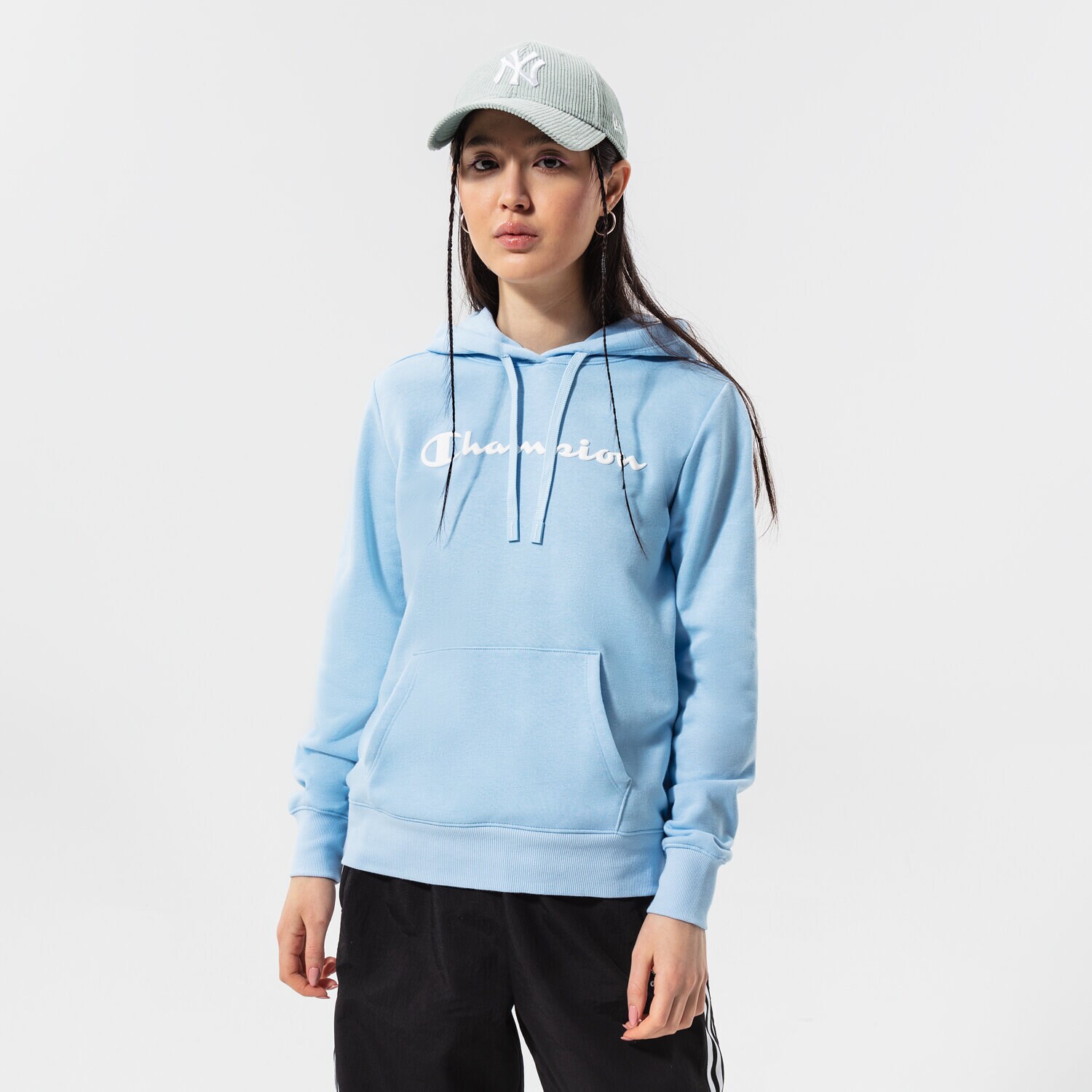 Bluza damska CHAMPION BLUZA Z KAPTUREM HOODED SWEATSHIRT 114858BS151 NIEBIESKI