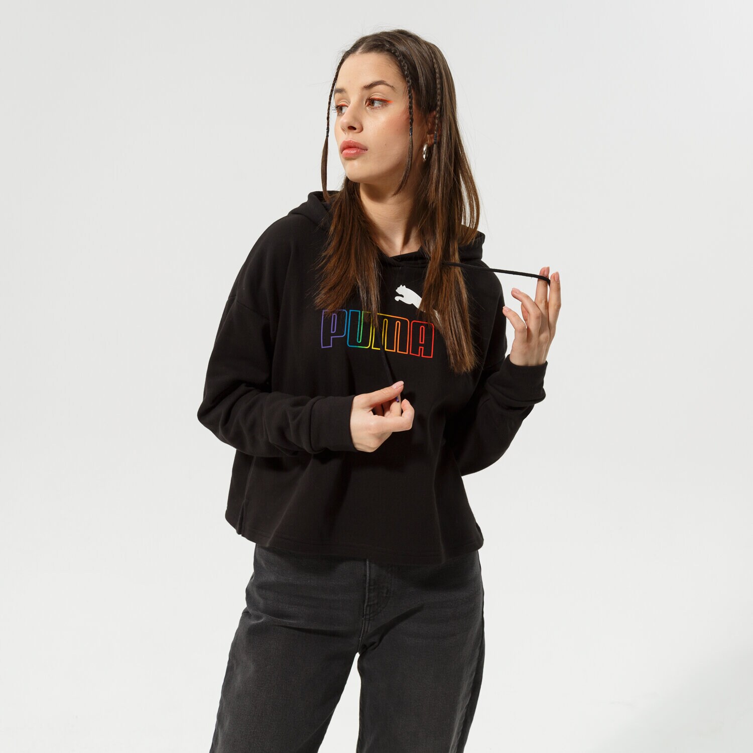 Bluza damska PUMA BLUZA Z KAPTUREM ESS+ RAINBOW HOODIE TR 848429 01 CZARNY