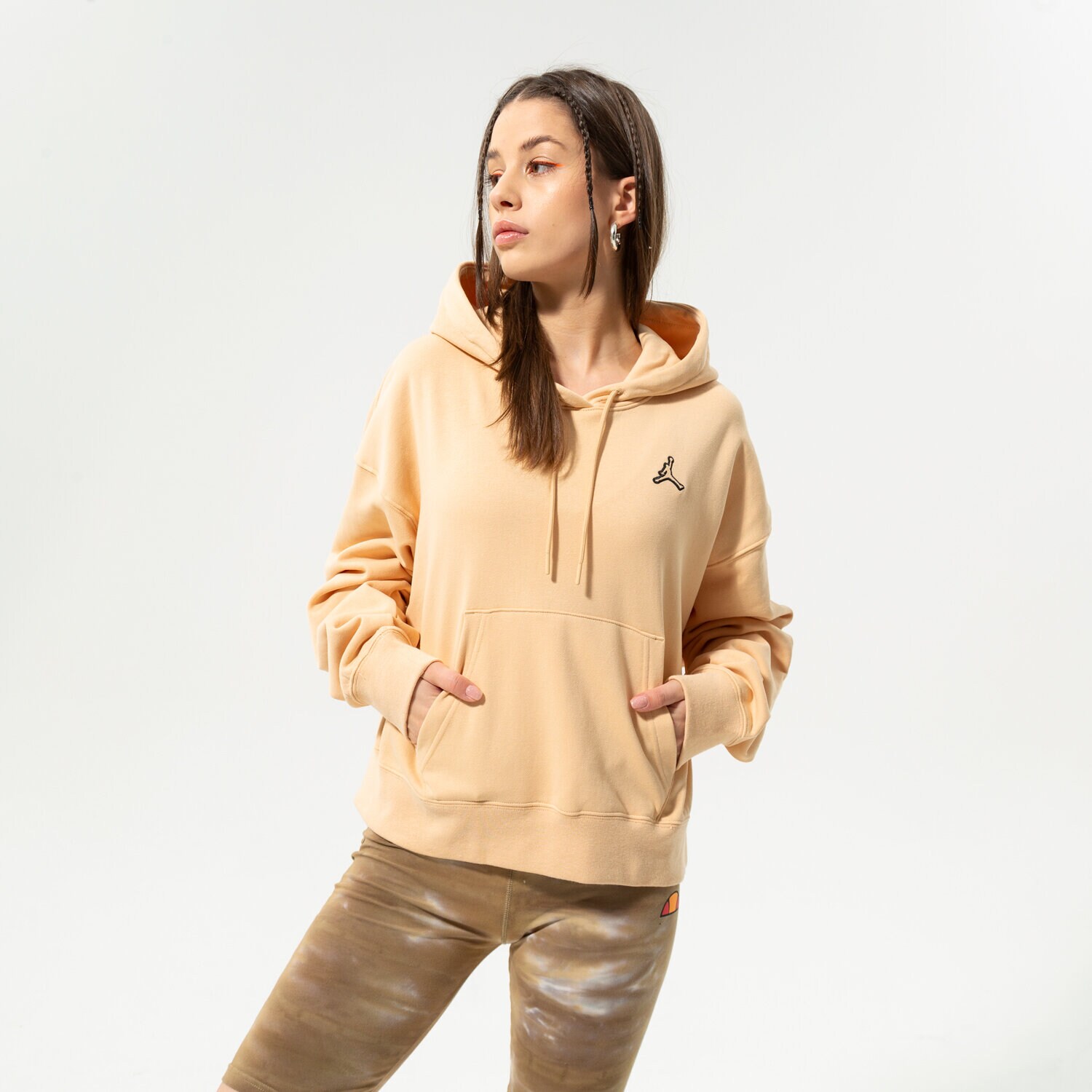 Bluza damska JORDAN BLUZA Z KAPTUREM W J ESSEN FLC HOODIE CORE DN4570-268 BEŻOWY