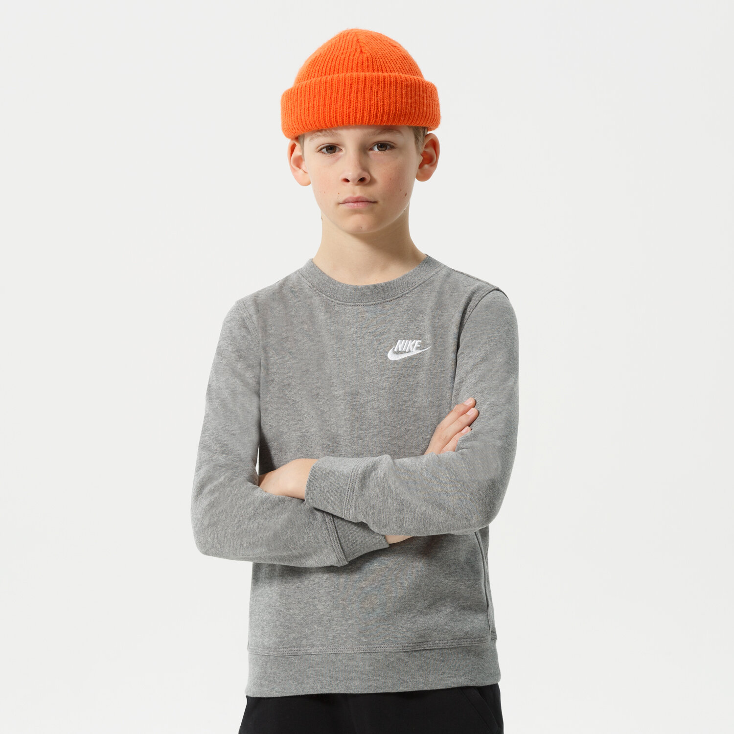 Sportowa bluza dziecięca NIKE BLUZA SPORTSWEAR BOY DA0861-091 SZARY